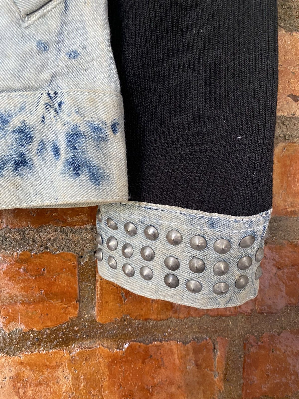 Japanese Brand Glad News japan Studs acids wash hybrid jacket Size US M / EU 48-50 / 2 - 10 Thumbnail