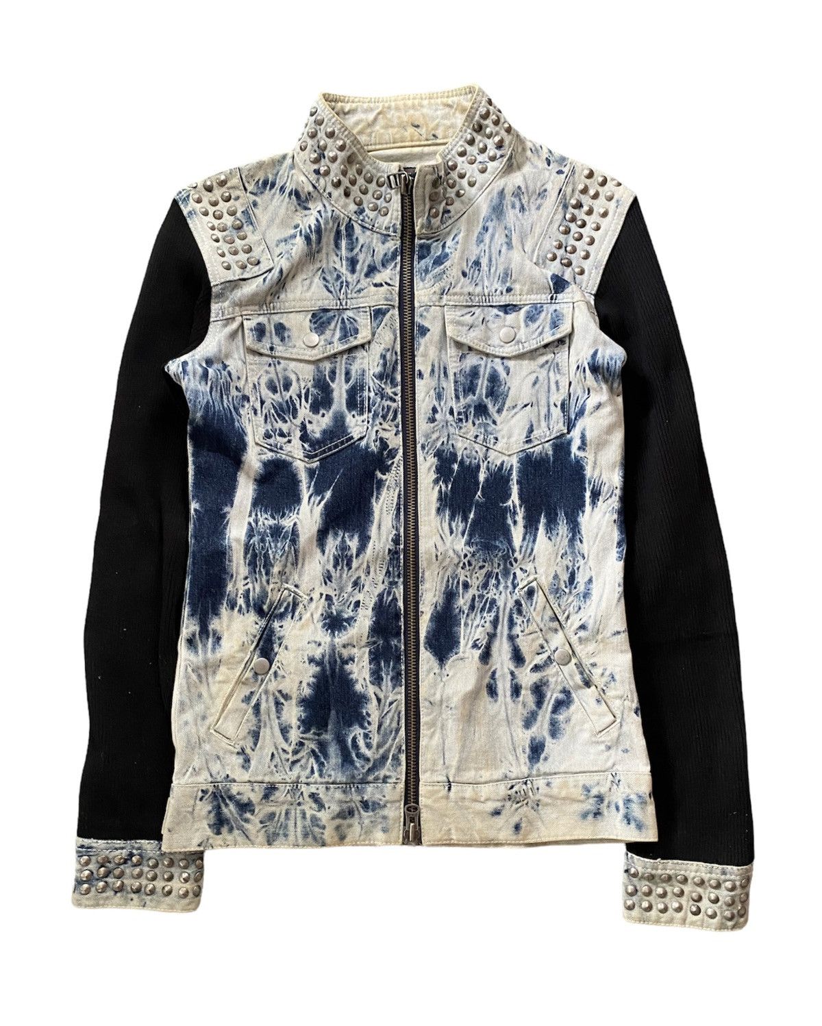 Japanese Brand Glad News japan Studs acids wash hybrid jacket Size US M / EU 48-50 / 2 - 1 Thumbnail