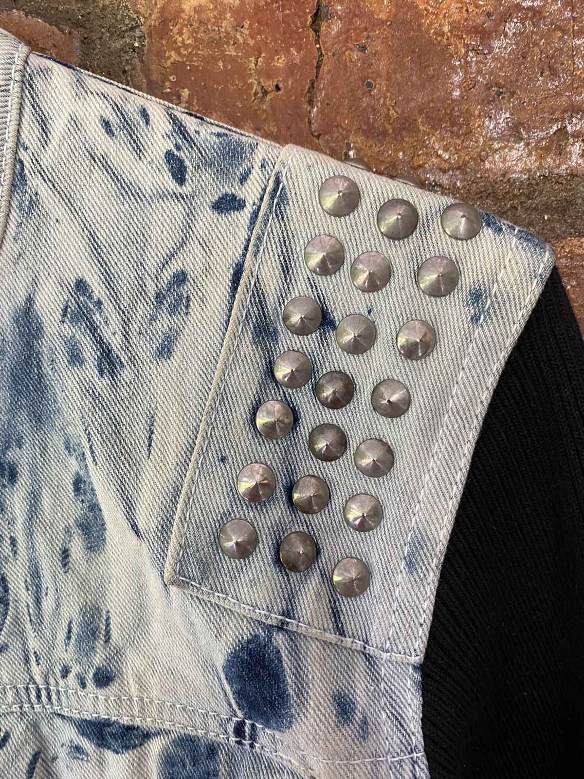 Japanese Brand Glad News japan Studs acids wash hybrid jacket Size US M / EU 48-50 / 2 - 7 Thumbnail