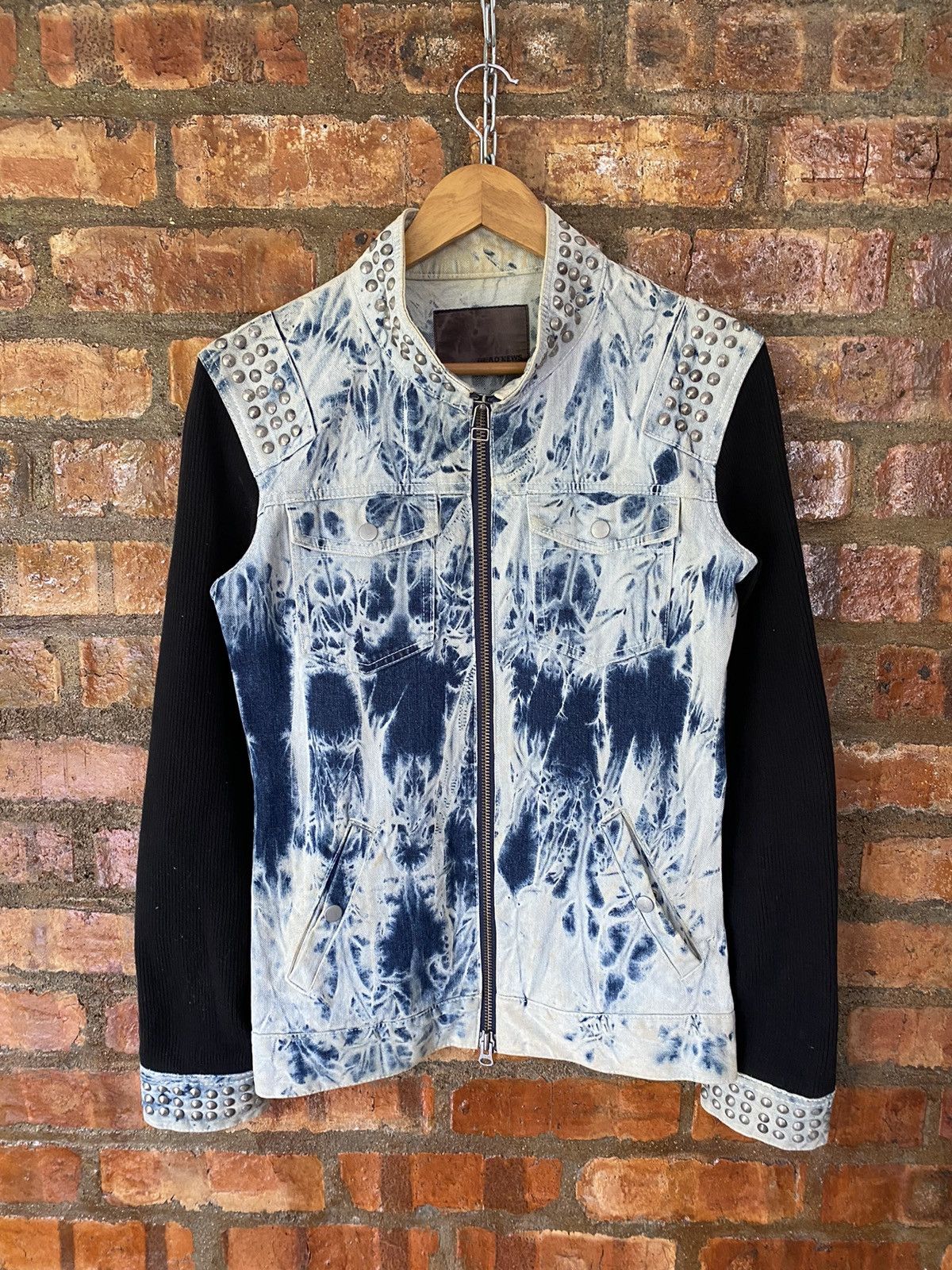 Japanese Brand Glad News japan Studs acids wash hybrid jacket Size US M / EU 48-50 / 2 - 3 Thumbnail