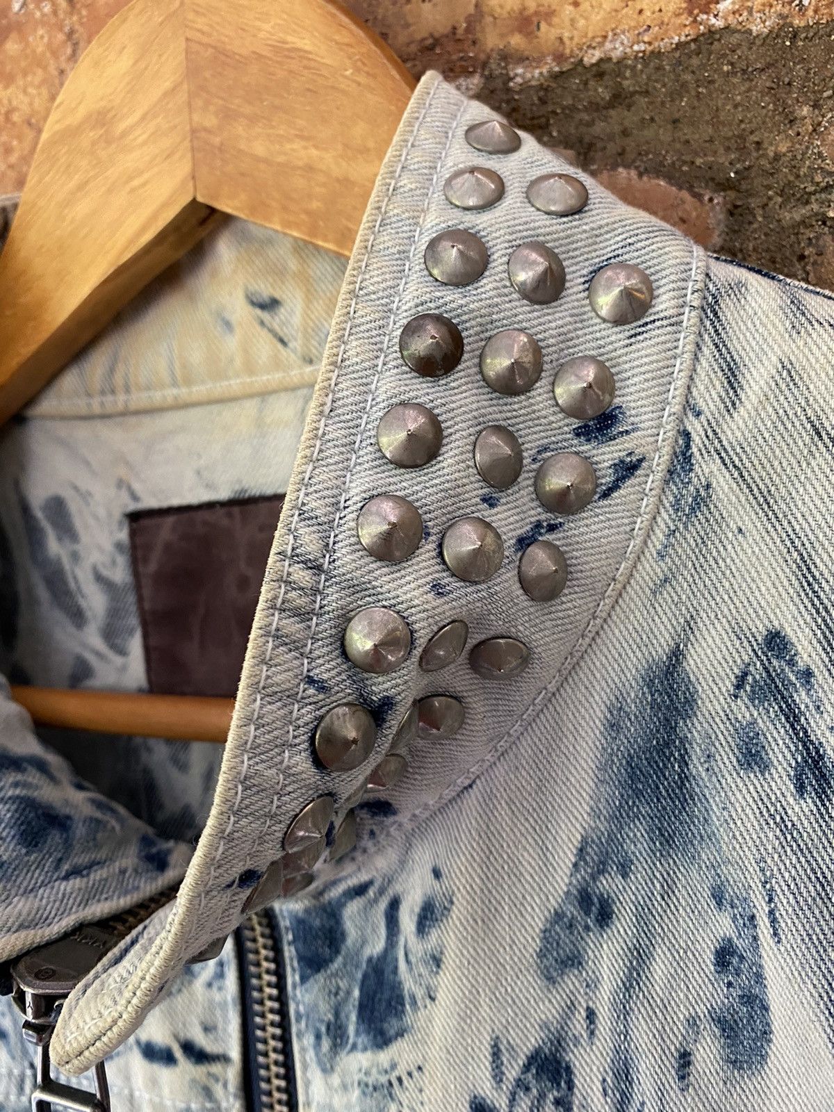 Japanese Brand Glad News japan Studs acids wash hybrid jacket Size US M / EU 48-50 / 2 - 8 Thumbnail