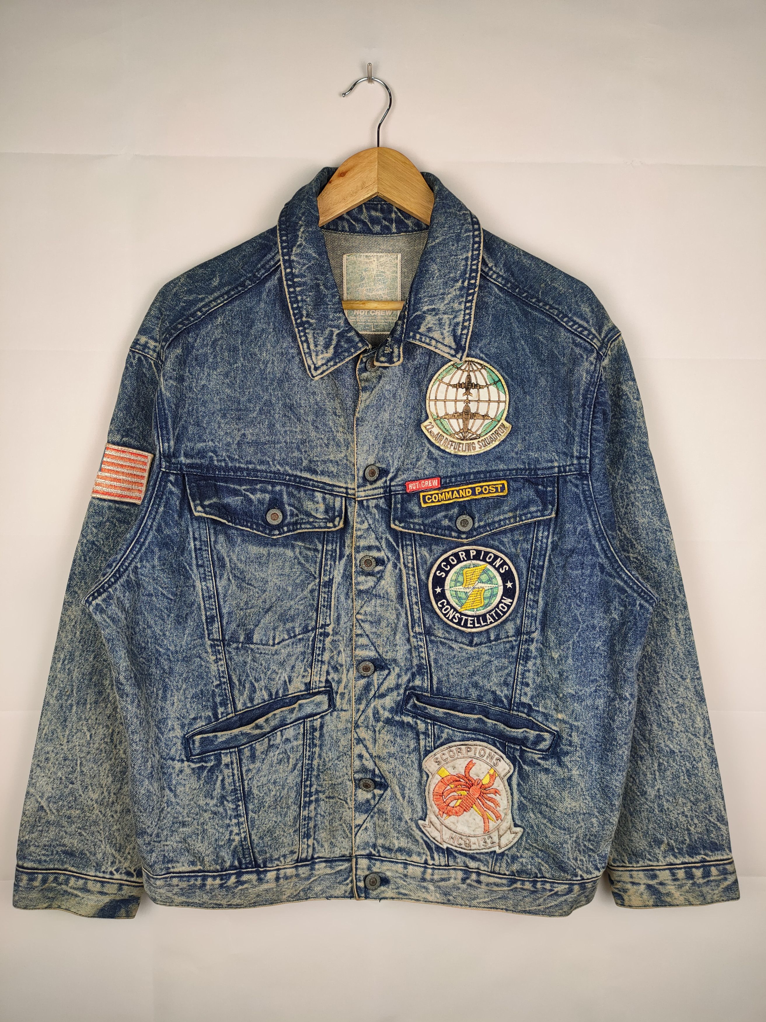 Vintage Vintage Hot Crew Denim Jacket Patches Size US L / EU 52-54 / 3 - 1 Thumbnail