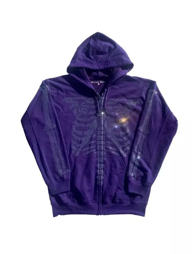 Other Rhinestone Skeleton Zip Up Hoodie Size US M / EU 48-50 / 2 - 1 Preview