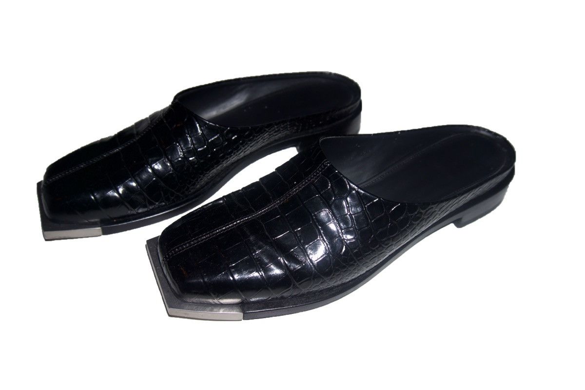 image of Peter Do Croc Embossed Mule Shoes in Black, Men's (Size 9)