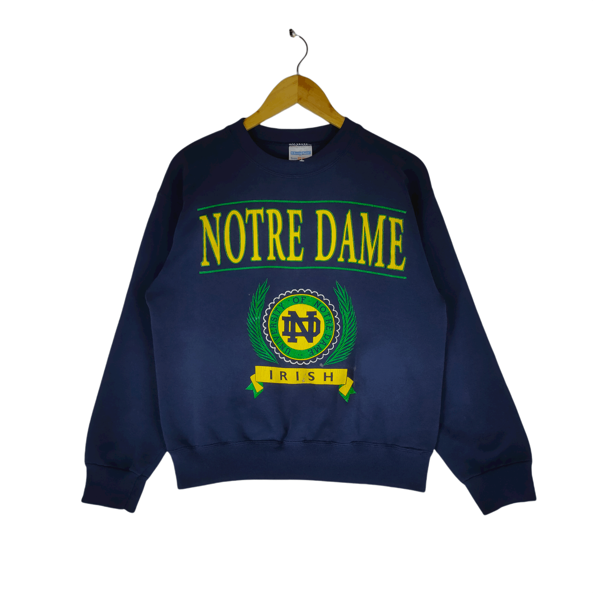 Vintage Vintage 90s NOTRE DAME IRISH Made in USA Sweatshirt Size US M / EU 48-50 / 2 - 1 Thumbnail