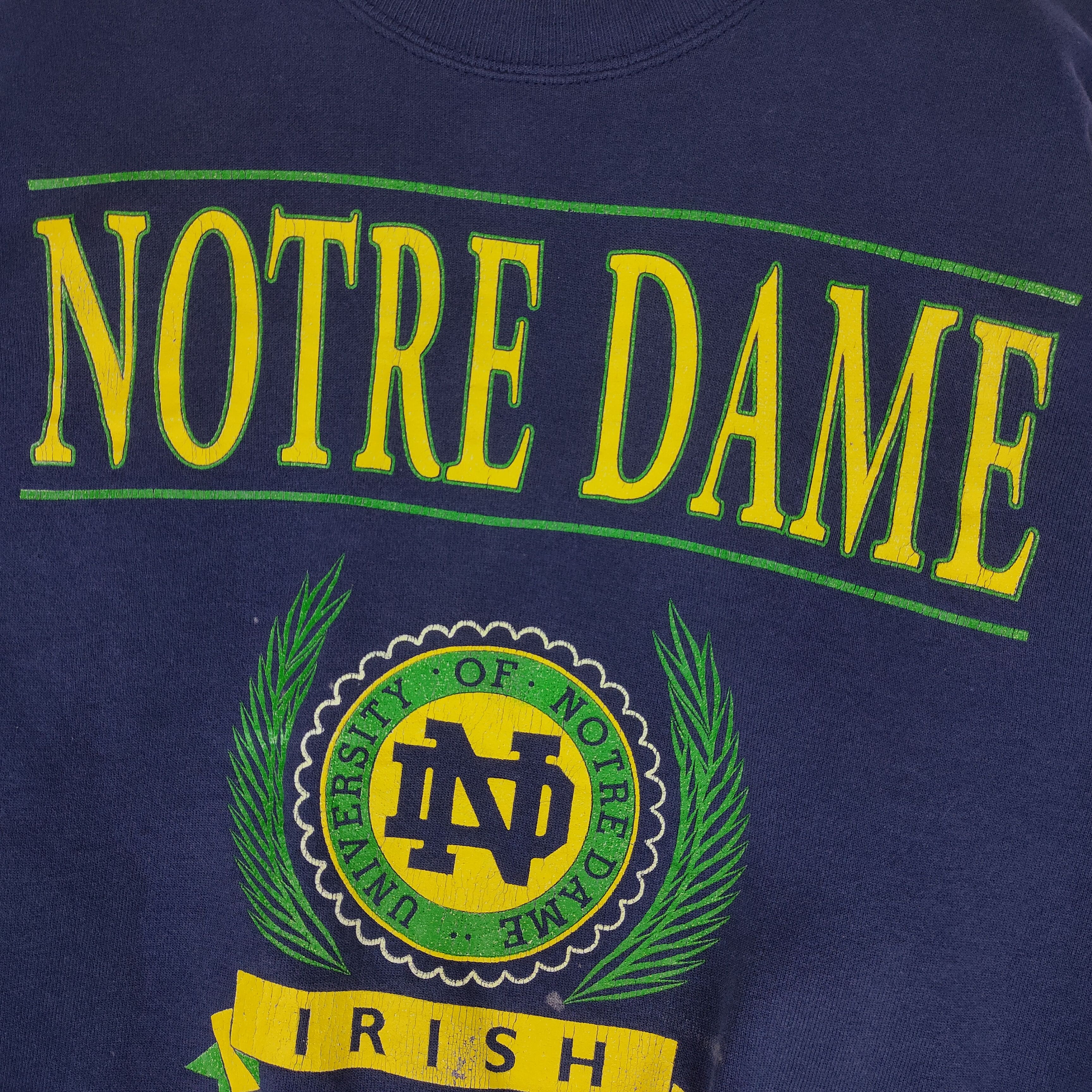 Vintage Vintage 90s NOTRE DAME IRISH Made in USA Sweatshirt Size US M / EU 48-50 / 2 - 3 Thumbnail