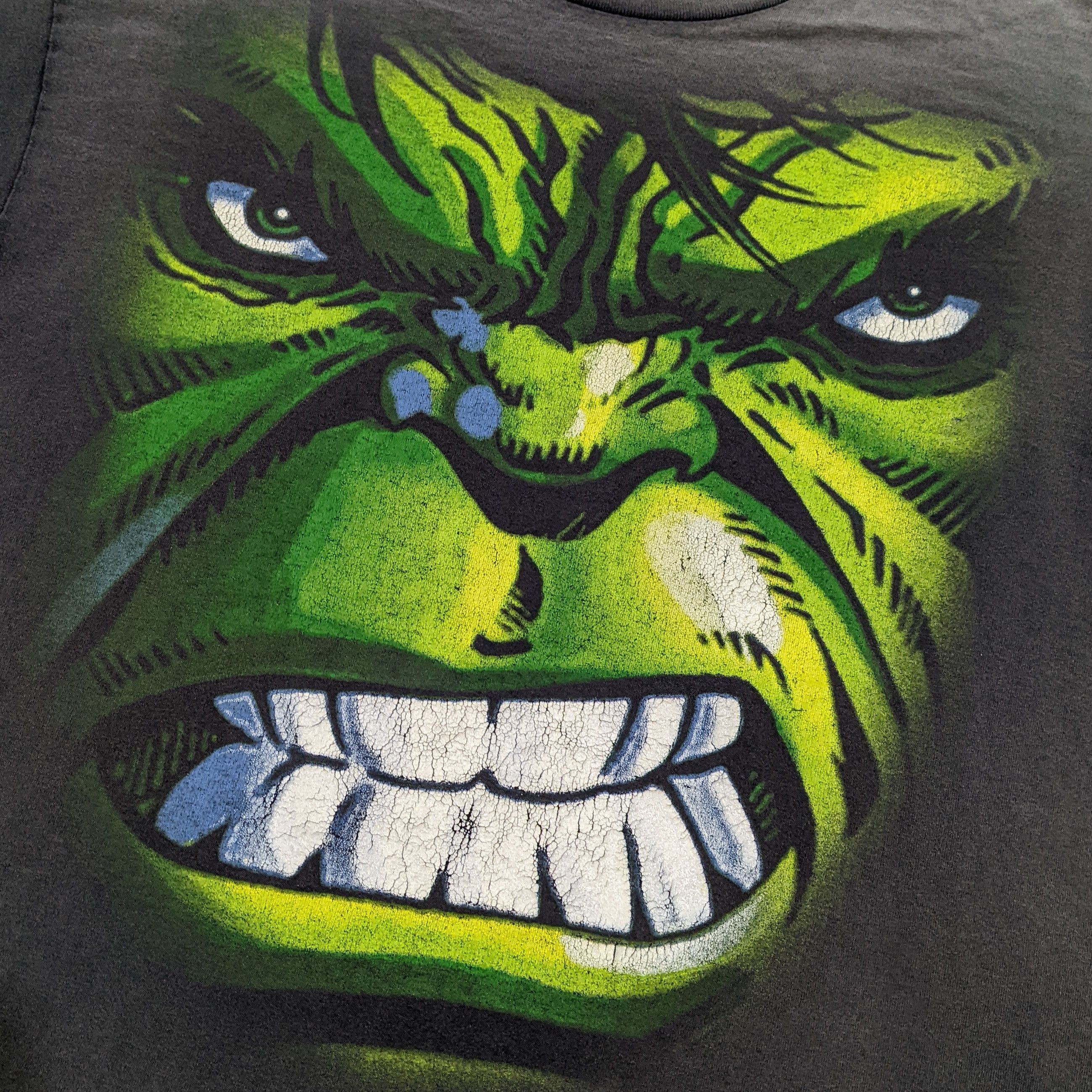 Cartoon Network × Marvel Comics × Vintage Vintage Distressed Hulk Big Head Marvel Comics Tee Size US L / EU 52-54 / 3 - 3 Thumbnail