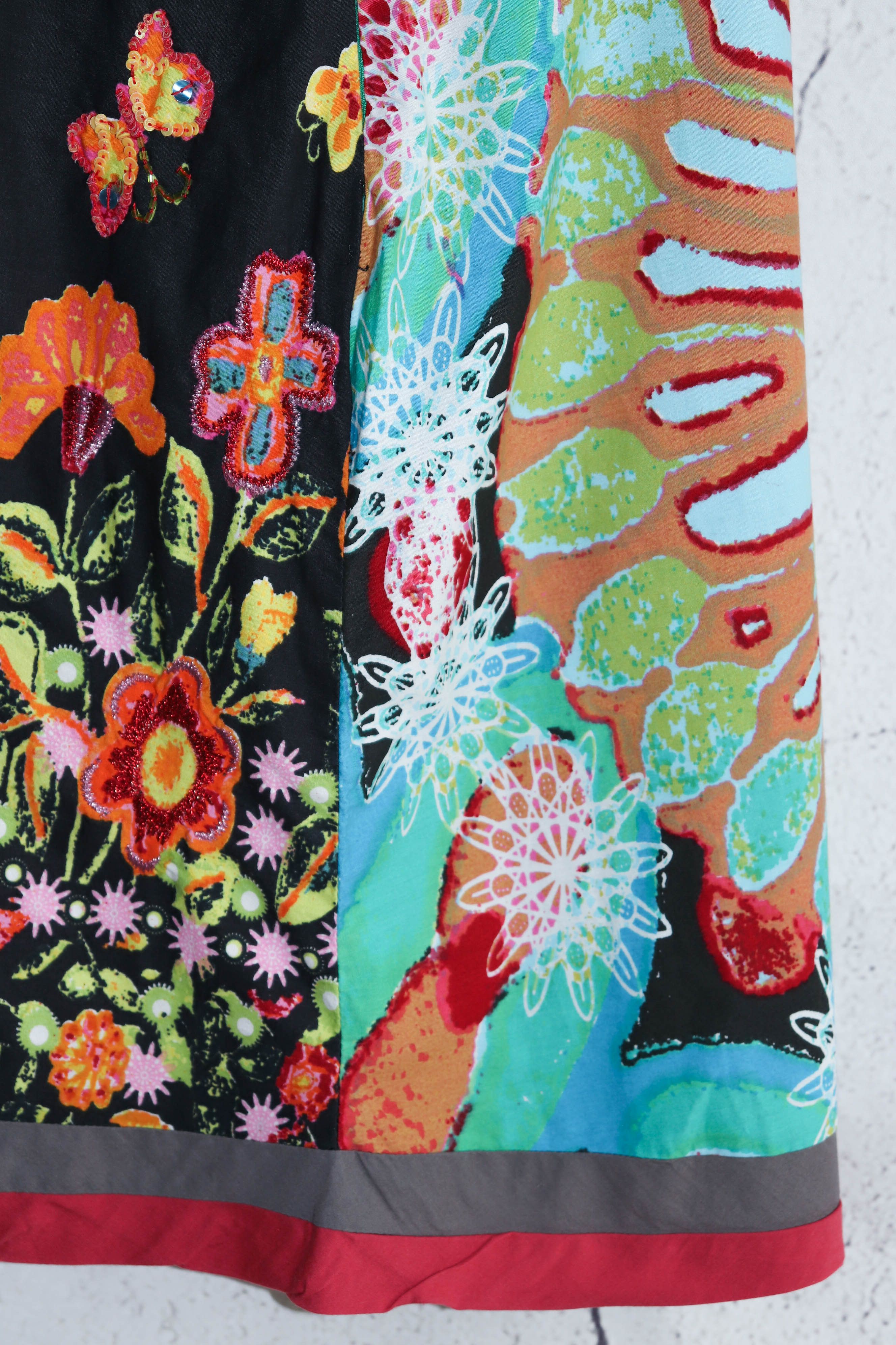 Desigual Desigual Printed Embroidery Acid Milticolor Graphics Skirt Size 25" / US 0 / IT 36 - 6 Thumbnail