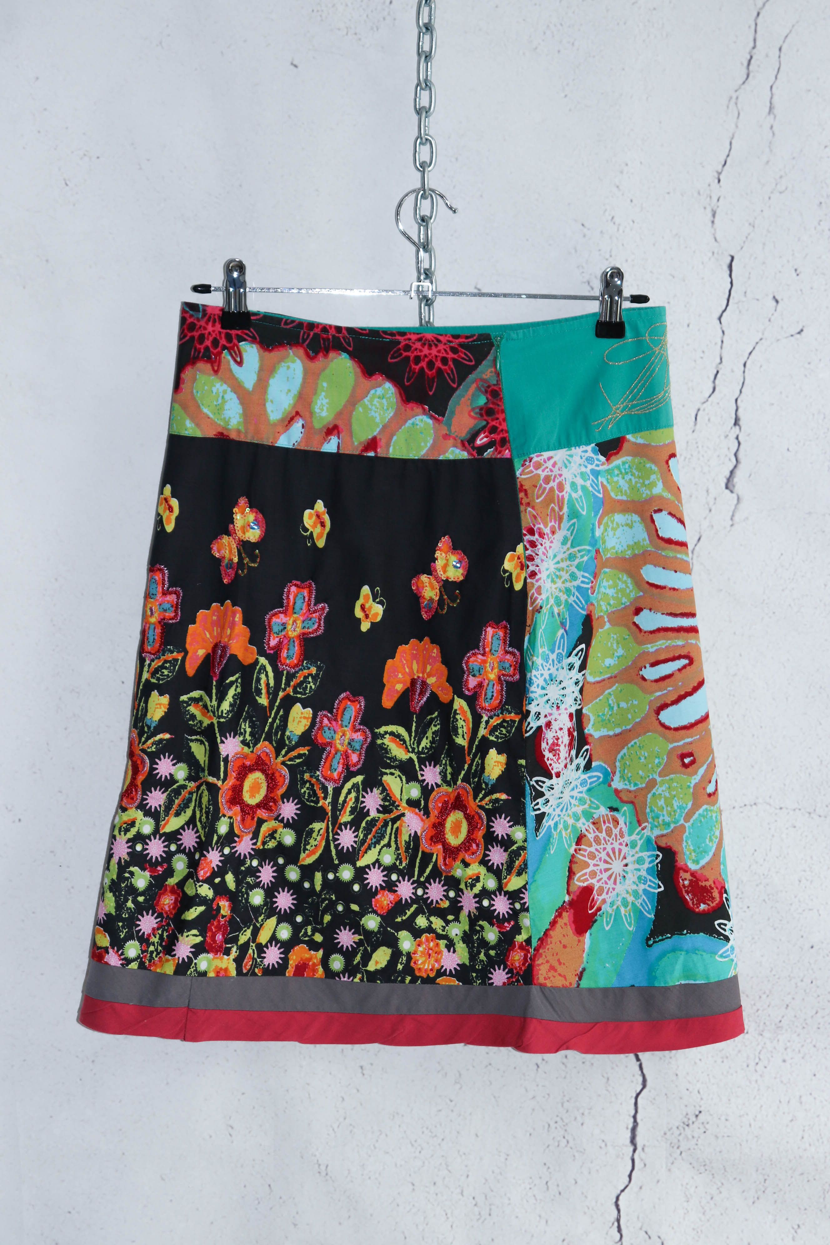 Desigual Desigual Printed Embroidery Acid Milticolor Graphics Skirt Size 25" / US 0 / IT 36 - 2 Thumbnail