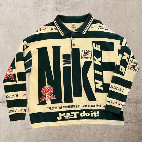 mens nike x cactus plant flea market longsleeve polo