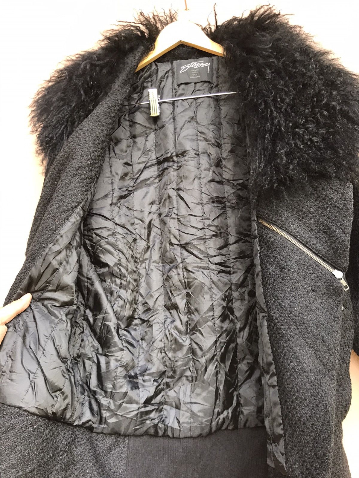 Stussy Stussy Tibetan Lamb Fur Heavy Coat Size ONE SIZE - 15 Thumbnail