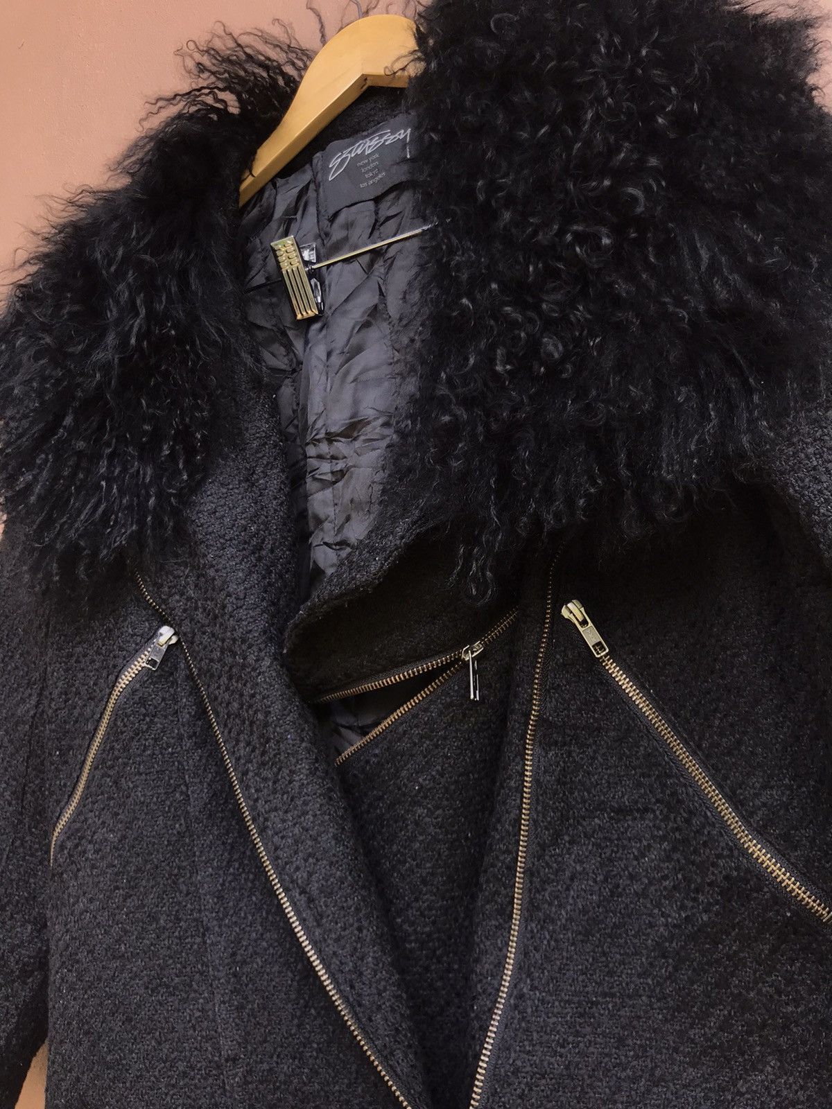 Stussy Stussy Tibetan Lamb Fur Heavy Coat Size ONE SIZE - 5 Thumbnail