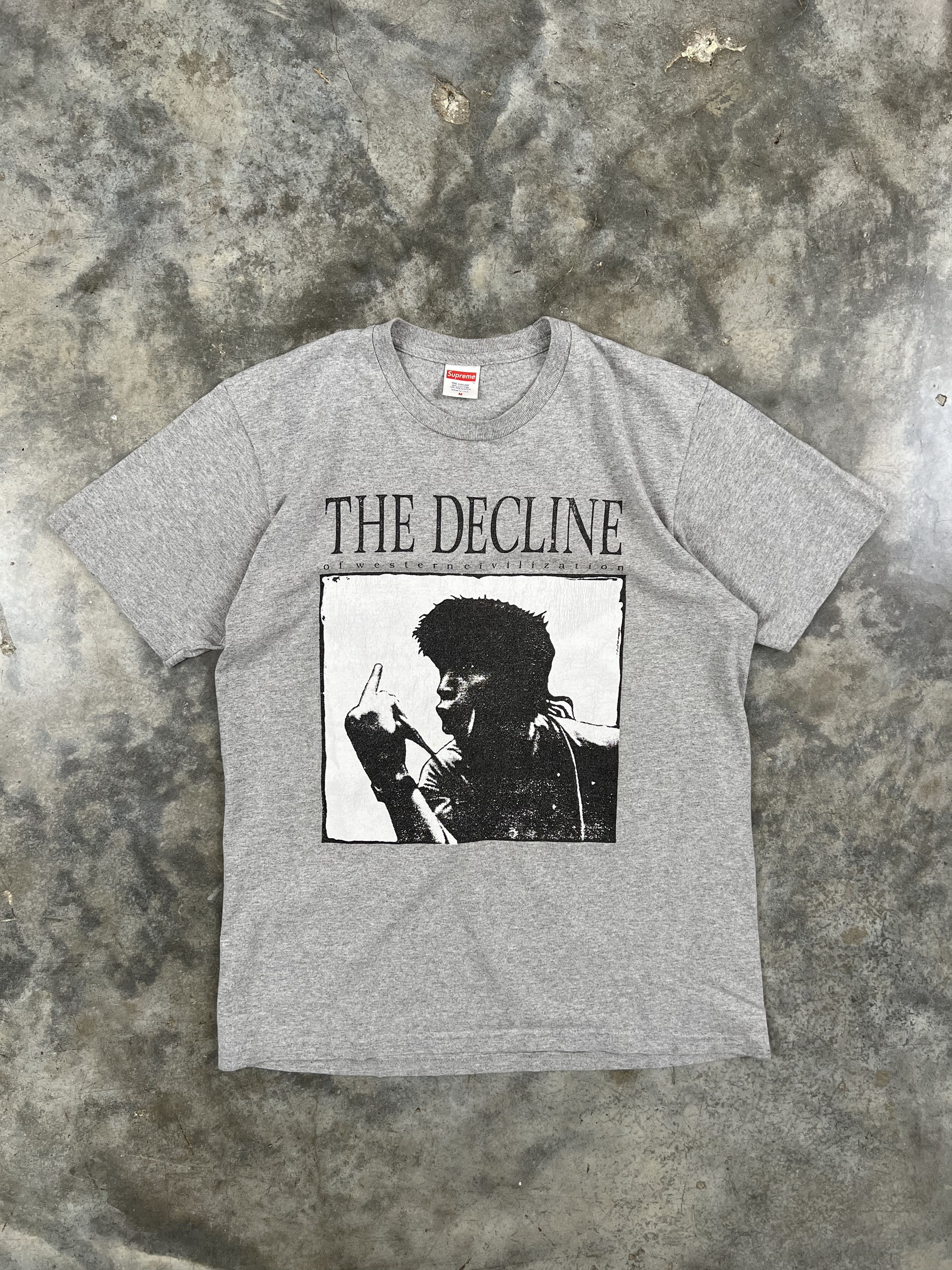 image of Supreme Sid Vicious The Decline Portrait Tee Grey Medium, Men's