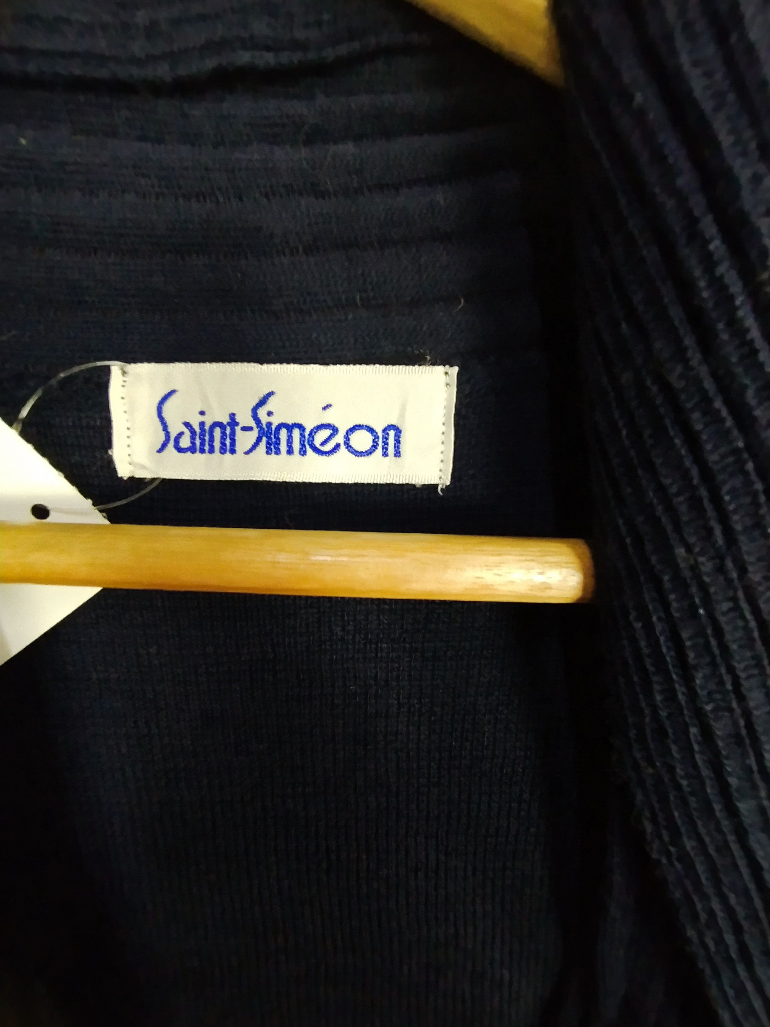 Japanese Brand Saint-Simeon dark blue cardigan knitwear #S026 Size US M / EU 48-50 / 2 - 5 Thumbnail