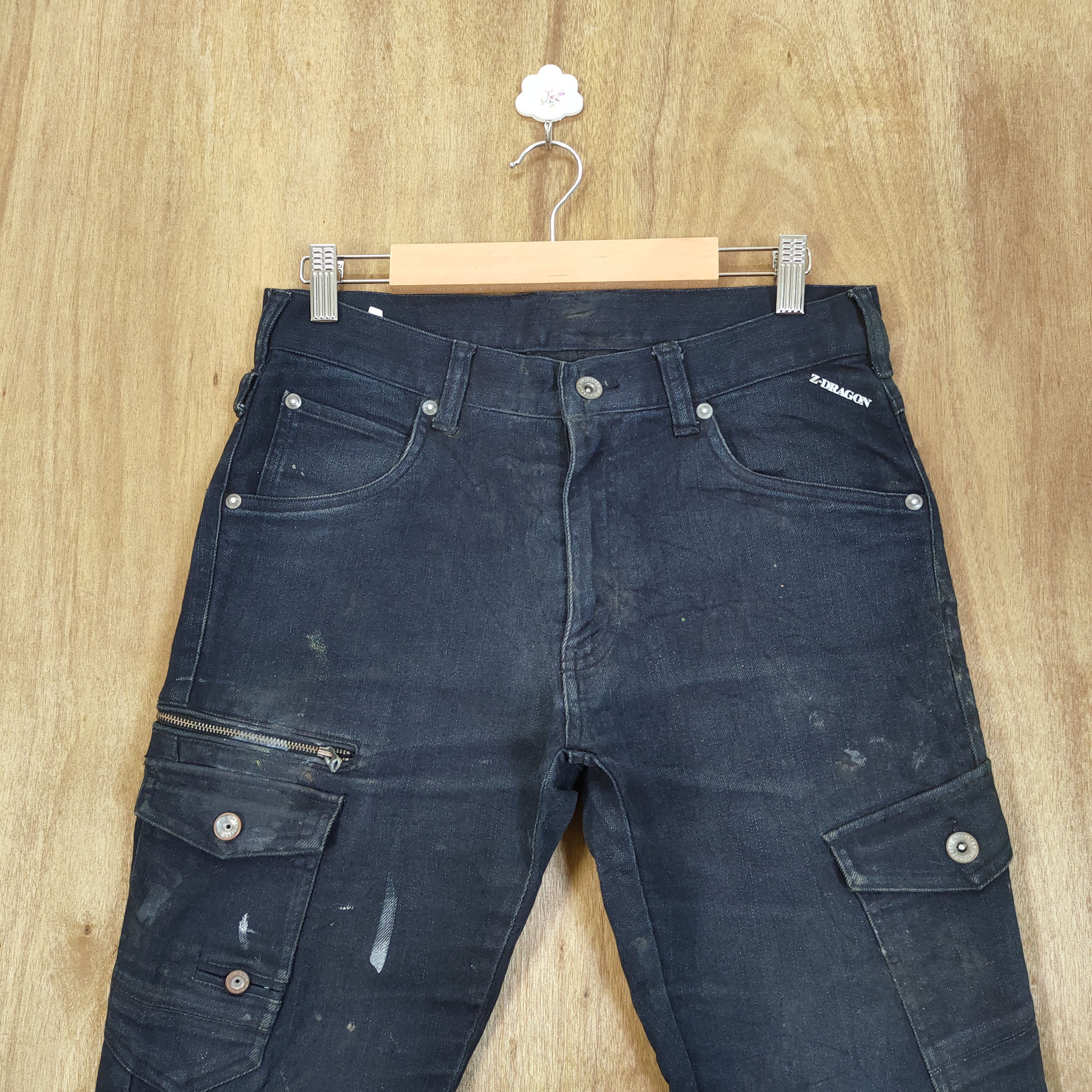 Japanese Brand VINTAGE Z DRAGON SKINNY VINTAGE FADED CARGO PANTS Size US 29 - 2 Thumbnail