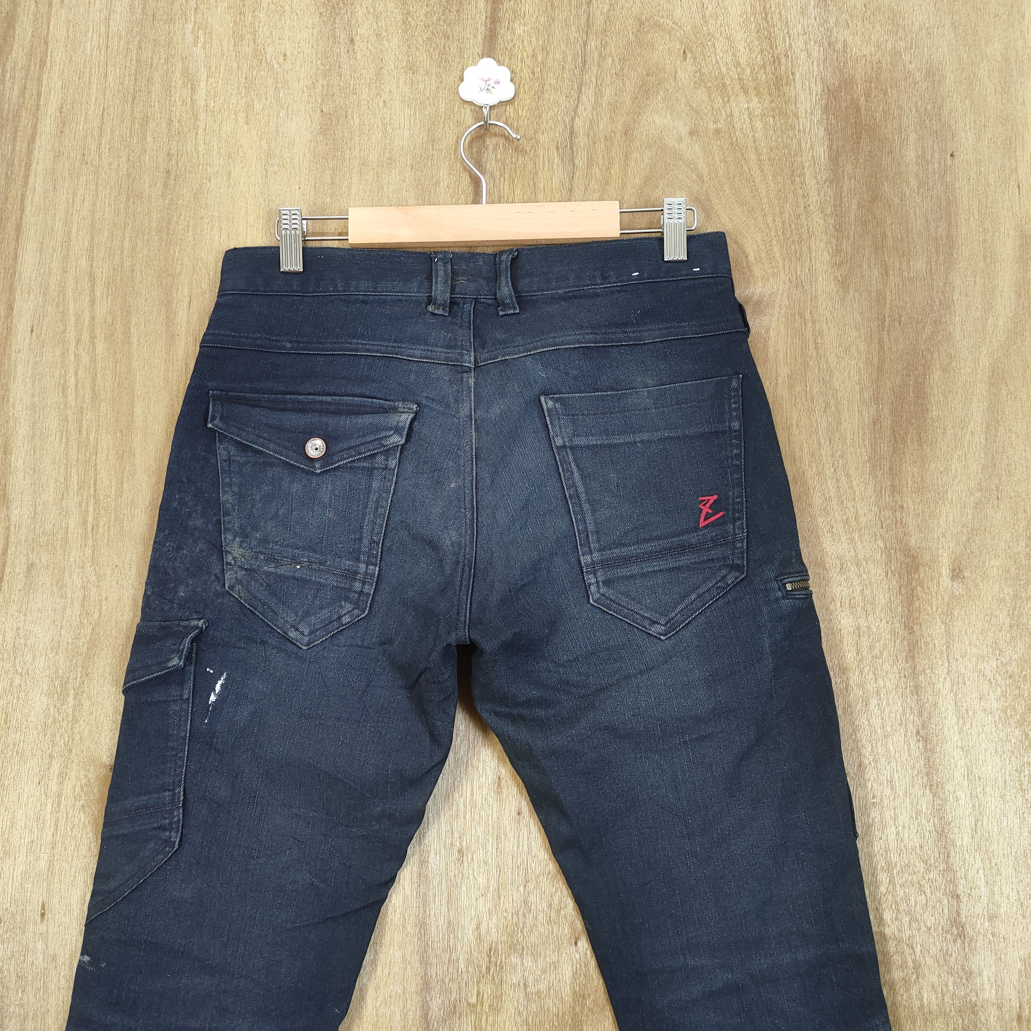 Japanese Brand VINTAGE Z DRAGON SKINNY VINTAGE FADED CARGO PANTS Size US 29 - 7 Thumbnail