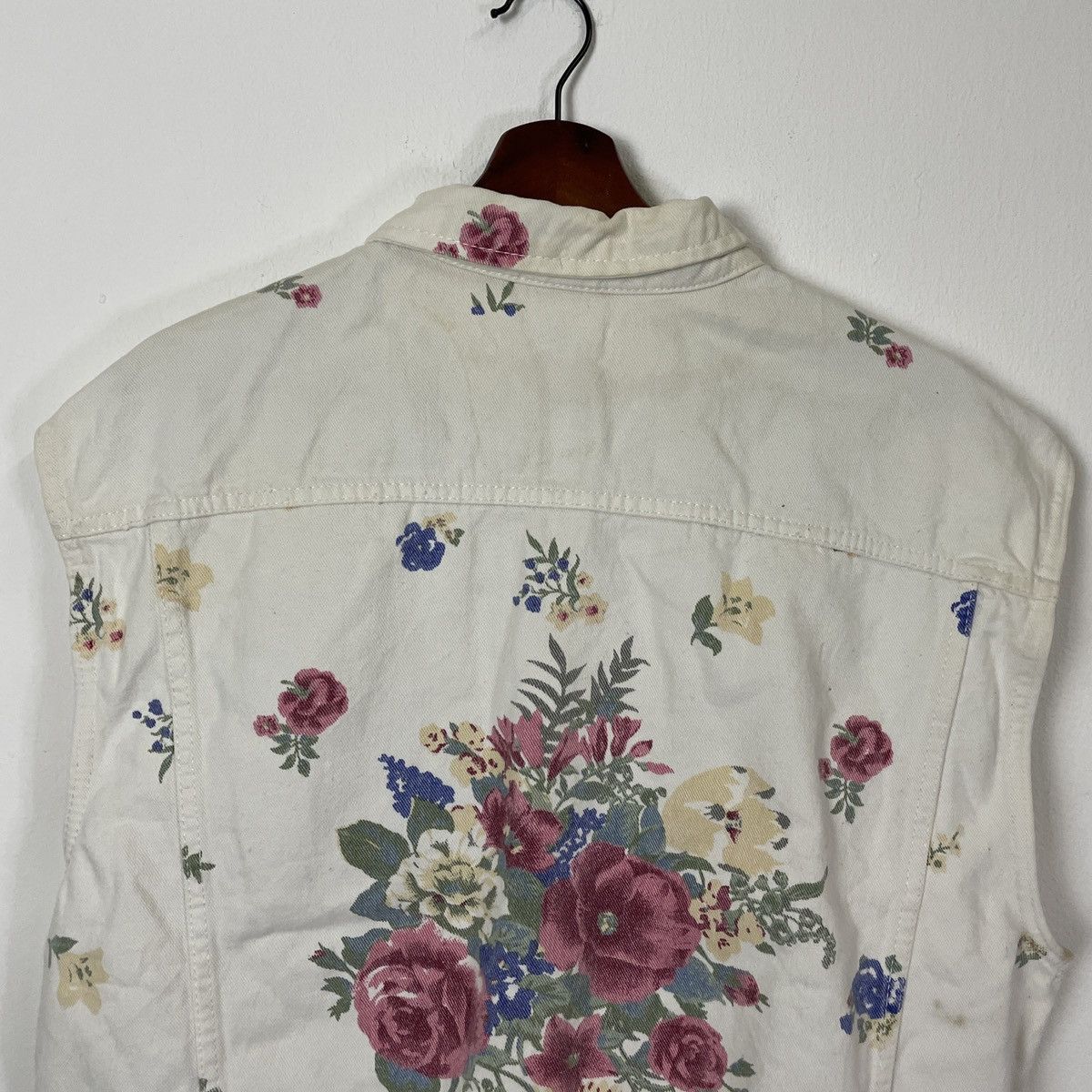 Japanese Brand Vintage Dibari Flowers Designer Sleeveless Denim Jacket Size US M / EU 48-50 / 2 - 6 Thumbnail