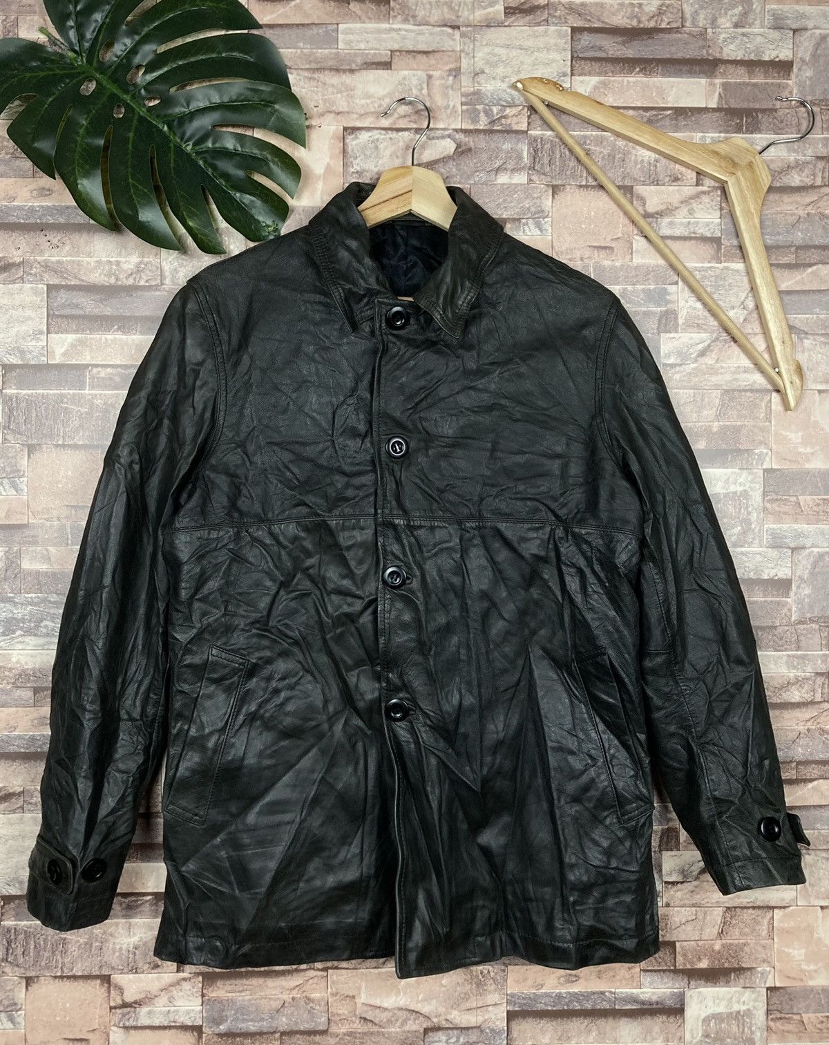 image of Leather Jacket x Takeo Kikuchi Leather Long Jackets in Black, Men's (Size XS)