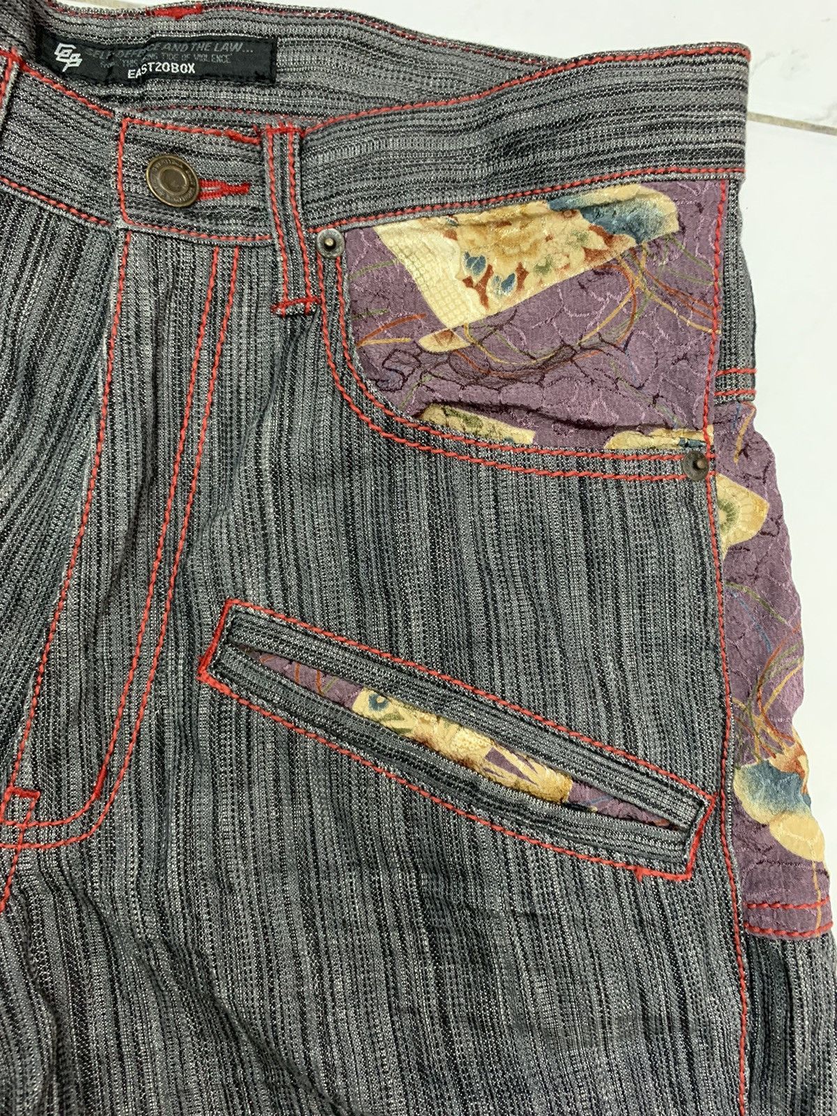 Designer East20box denim pant art Japan design mutipocket Size US 31 - 8 Thumbnail