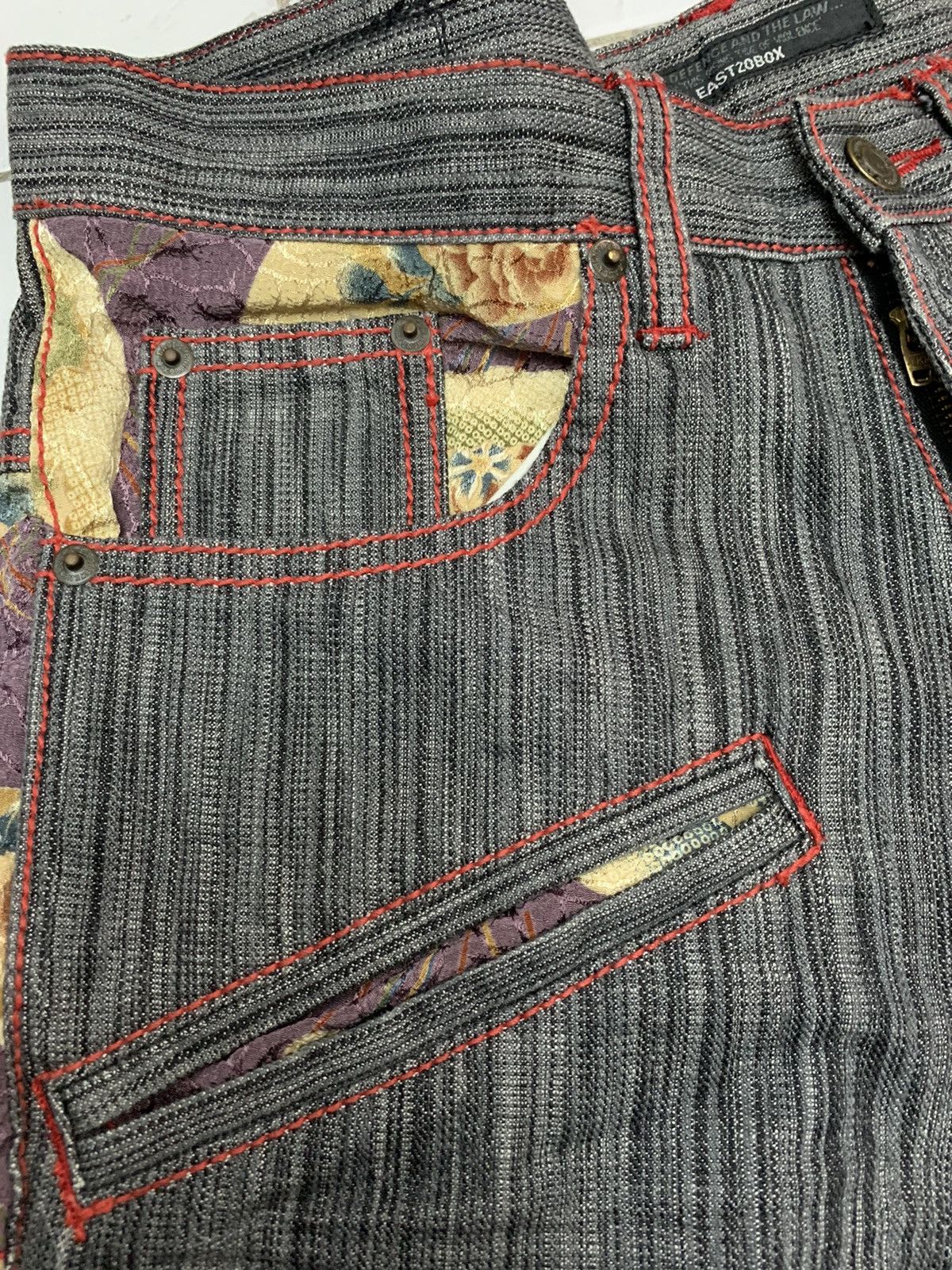 Designer East20box denim pant art Japan design mutipocket Size US 31 - 7 Thumbnail