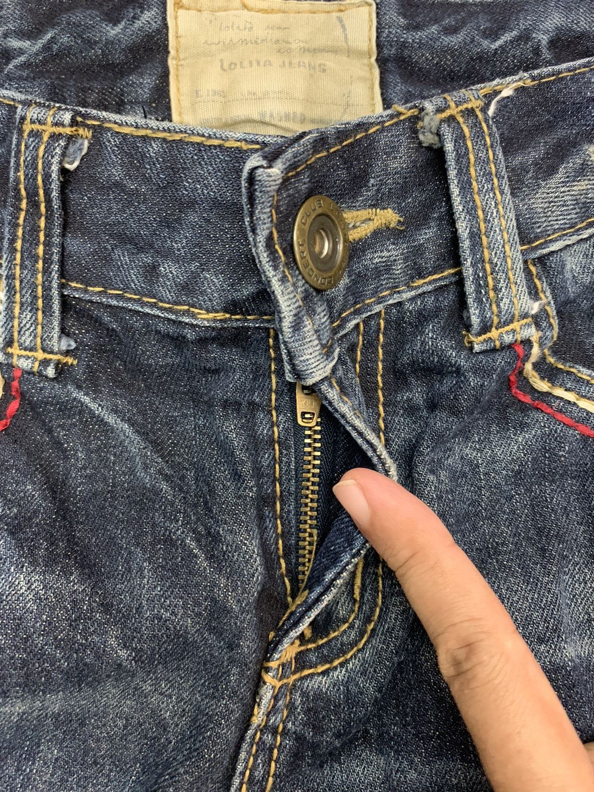 Designer Lolita denim pant exotic Vintage denim Size US 31 - 8 Thumbnail