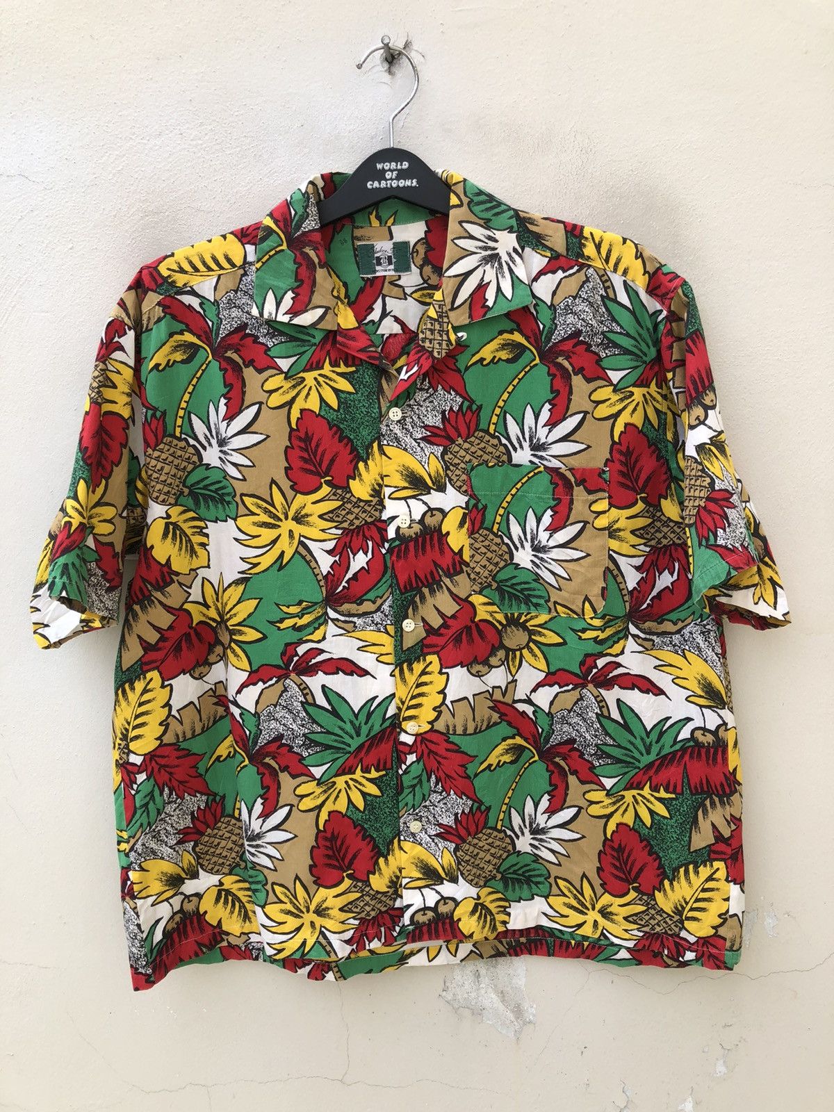 Vintage Vintage 90s PUSH Japan Open Collar Baggy Hawaiian Shirt Size US L / EU 52-54 / 3 - 3 Thumbnail