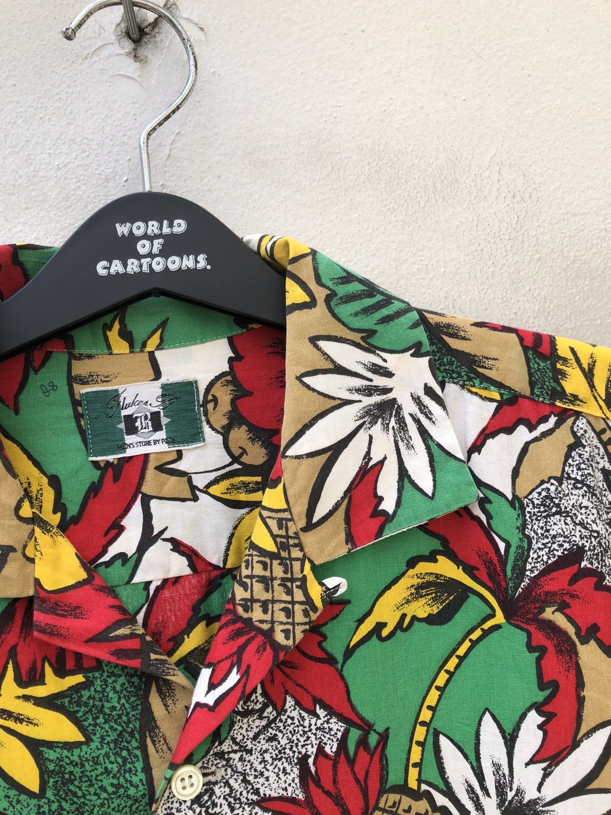 Vintage Vintage 90s PUSH Japan Open Collar Baggy Hawaiian Shirt Size US L / EU 52-54 / 3 - 4 Thumbnail