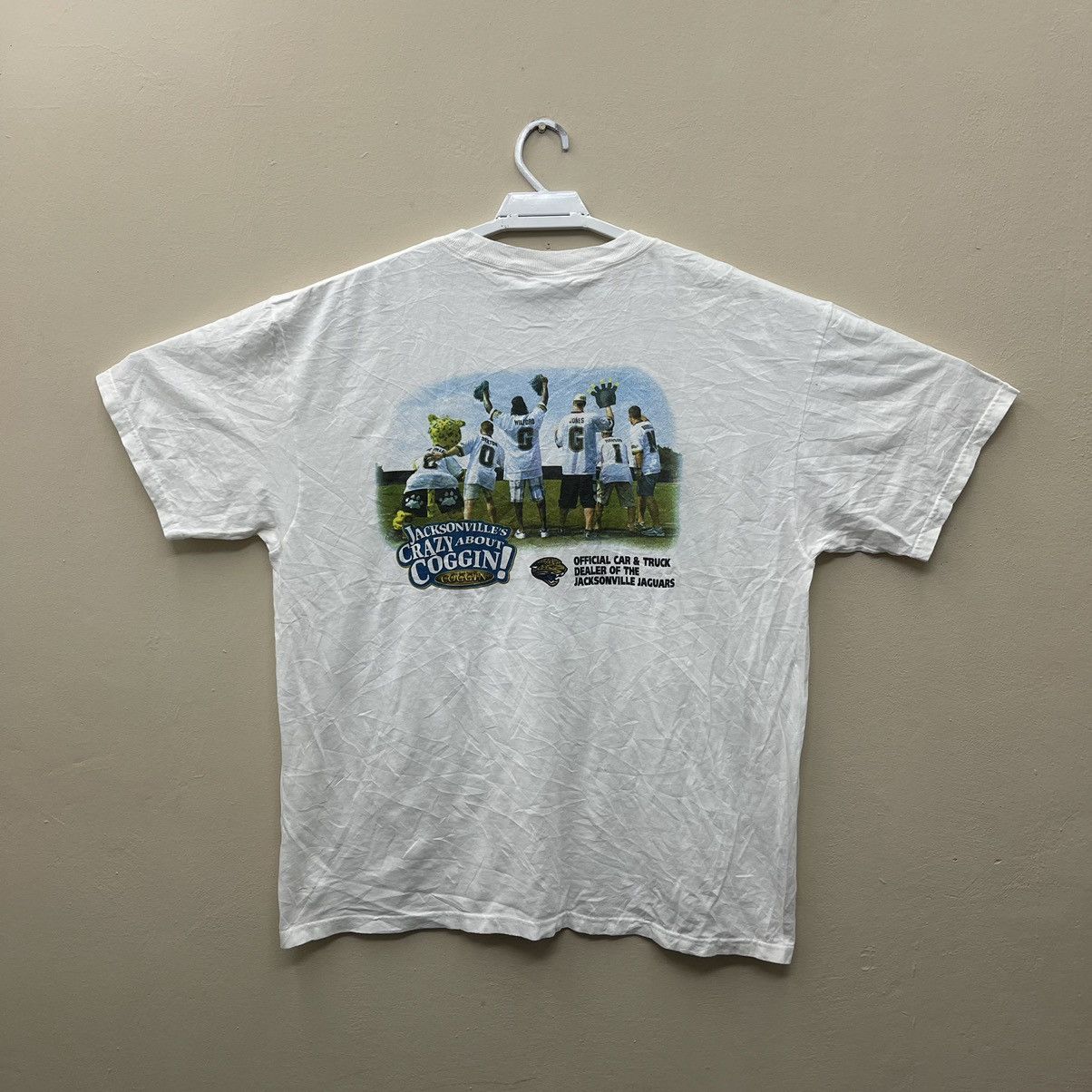 Anvil × Vintage Vintage Jacksonville's Crazy About Coggin White T-Shirt XL Size US XL / EU 56 / 4 - 2 Thumbnail