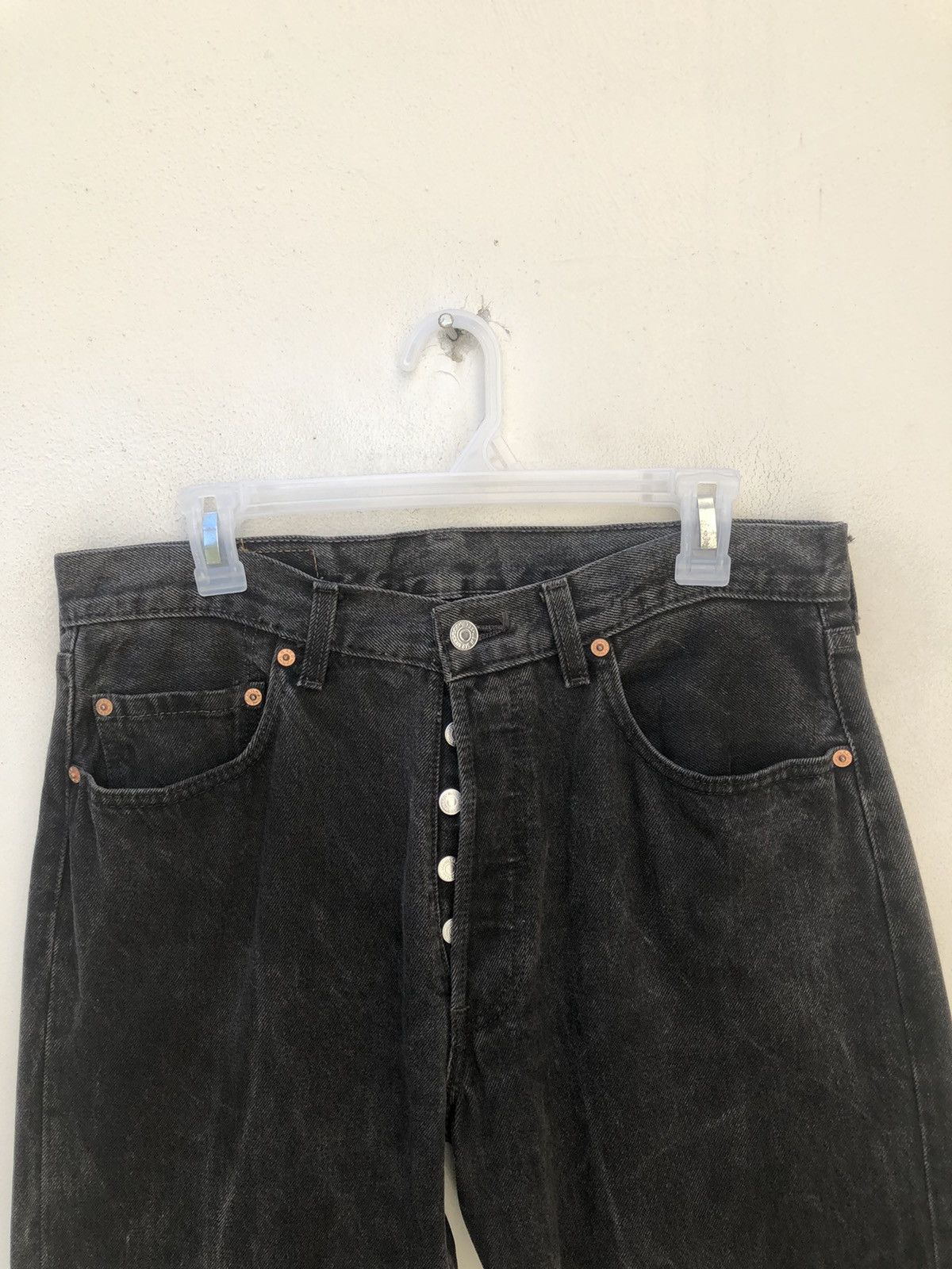 Levi's Vintage 1992 Levi’s 501 Jeans Faded Black Denim Size US 33 - 7 Thumbnail