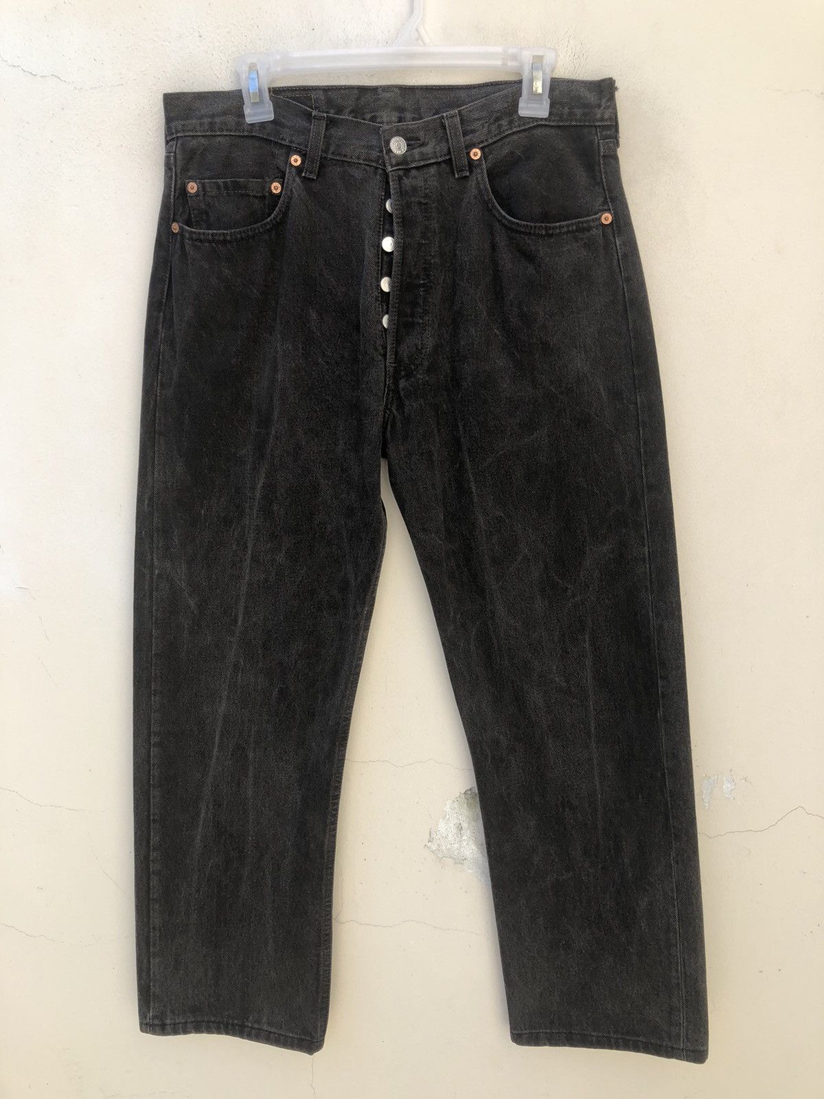 Levi's Vintage 1992 Levi’s 501 Jeans Faded Black Denim Size US 33 - 6 Thumbnail