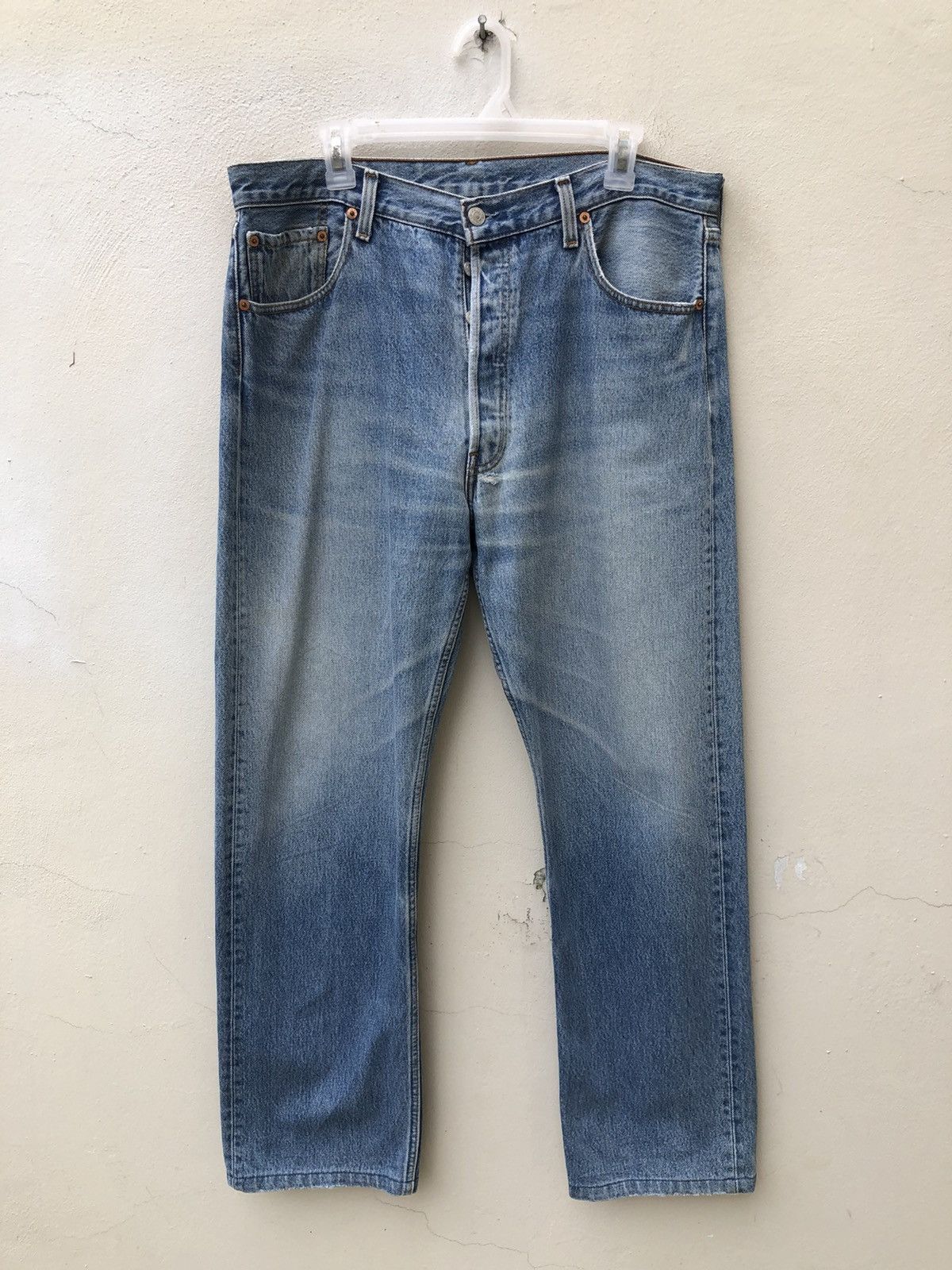 Levi's Vintage 1997 Levi’s 501 Jeans Distressed Ageing Denim Size US 35 - 1 Thumbnail