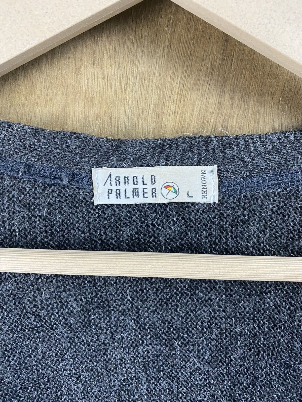 Japanese Brand Arnold Palmer cardigan grey Knitwear #Z062 Size US M / EU 48-50 / 2 - 2 Thumbnail