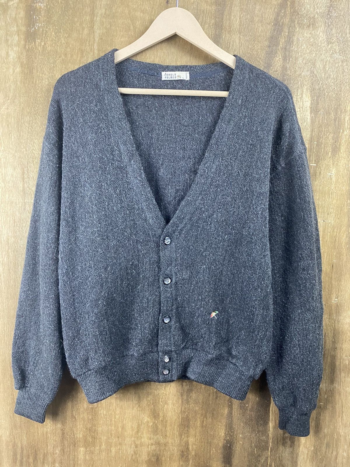 Japanese Brand Arnold Palmer cardigan grey Knitwear #Z062 Size US M / EU 48-50 / 2 - 7 Thumbnail