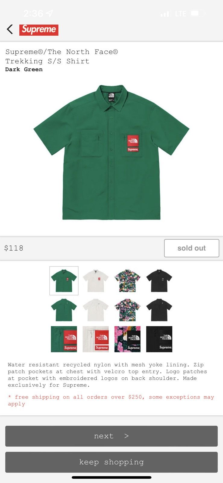 Supreme Supreme x The North Face Trekking S/S Shirt | Grailed