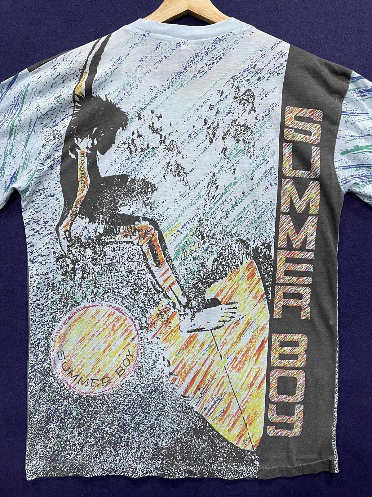 Vintage Vintage 90s Summer Boy Surfing Overprint AOP Rare!! Size US L / EU 52-54 / 3 - 7 Thumbnail
