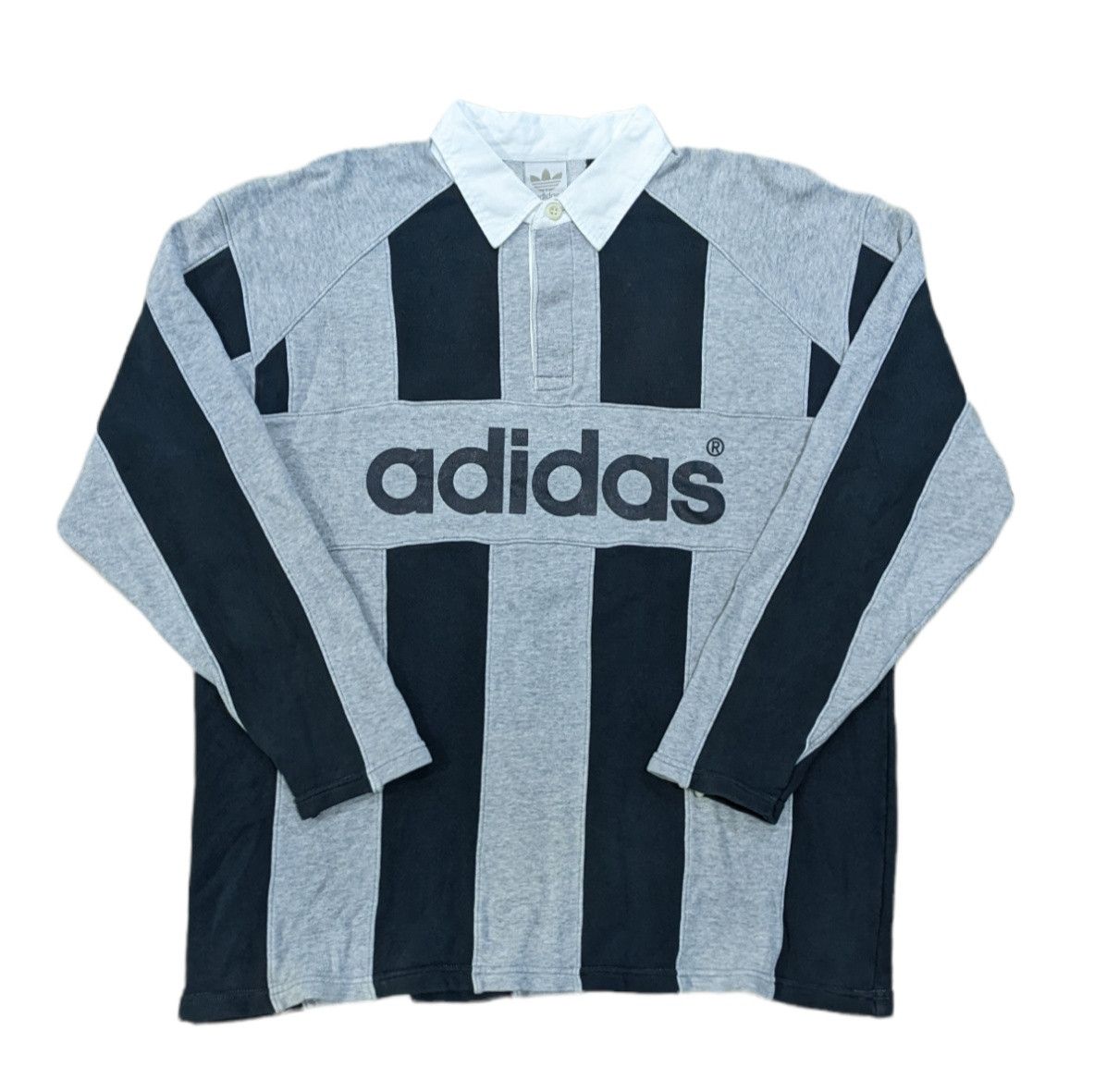 Adidas × Descente × Vintage Vintage Adidas Descente Rugby Polo Shirt Long Sleeve Size US L / EU 52-54 / 3 - 1 Thumbnail