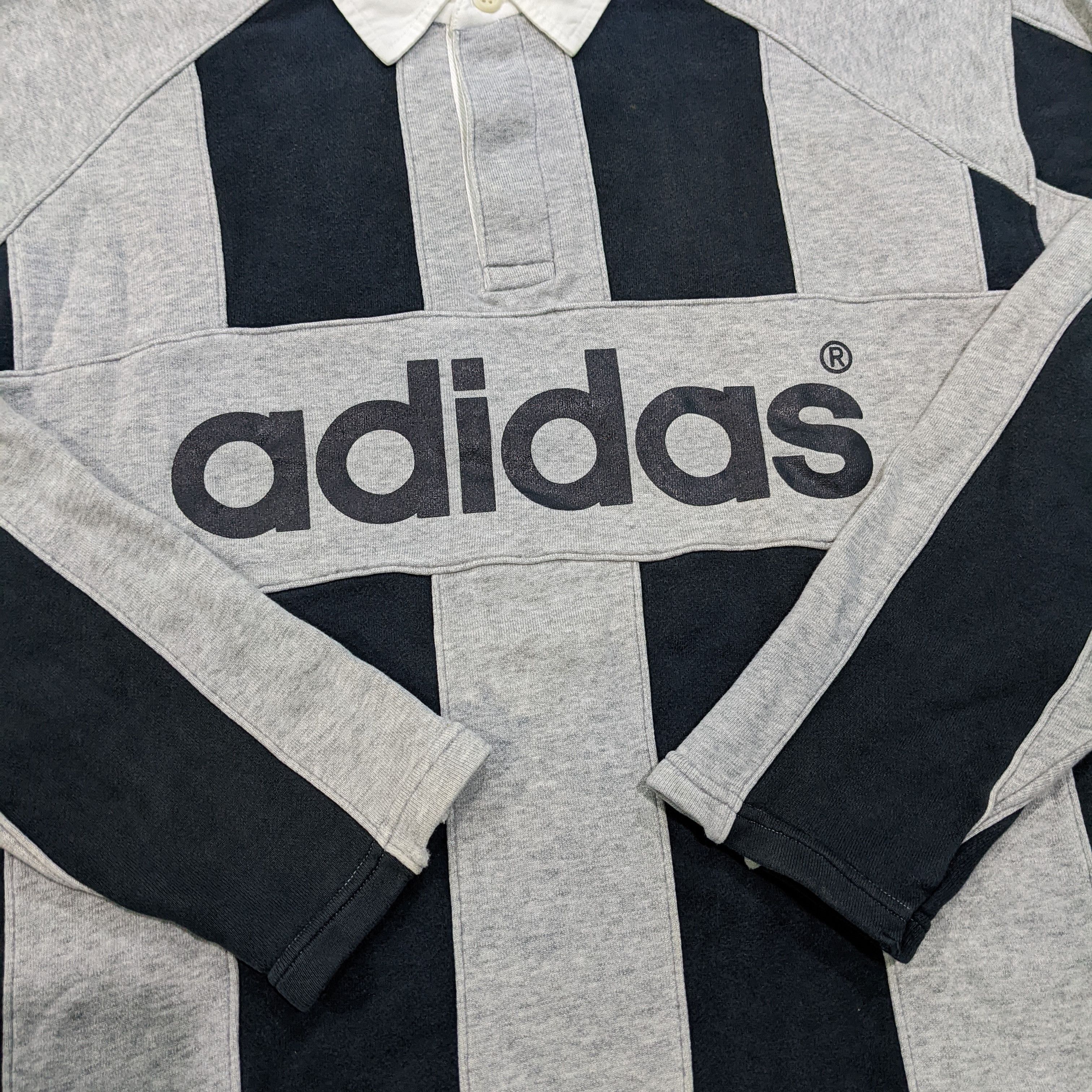 Adidas × Descente × Vintage Vintage Adidas Descente Rugby Polo Shirt Long Sleeve Size US L / EU 52-54 / 3 - 3 Thumbnail