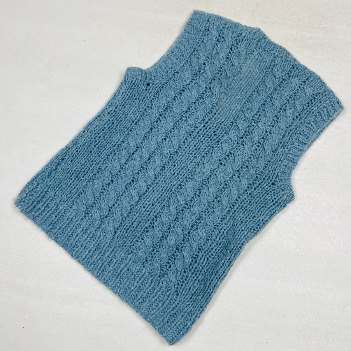 Vintage 90s CUTE BABY BLUE KNITTED WOOL STUDIO MILANO VEST - № 1103 Size US L / EU 52-54 / 3 - 3 Thumbnail