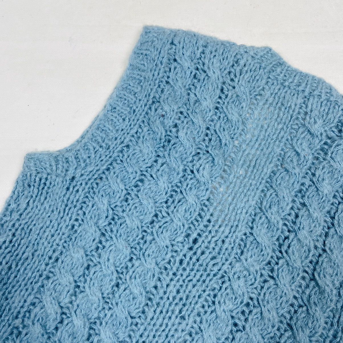 Vintage 90s CUTE BABY BLUE KNITTED WOOL STUDIO MILANO VEST - № 1103 Size US L / EU 52-54 / 3 - 5 Thumbnail
