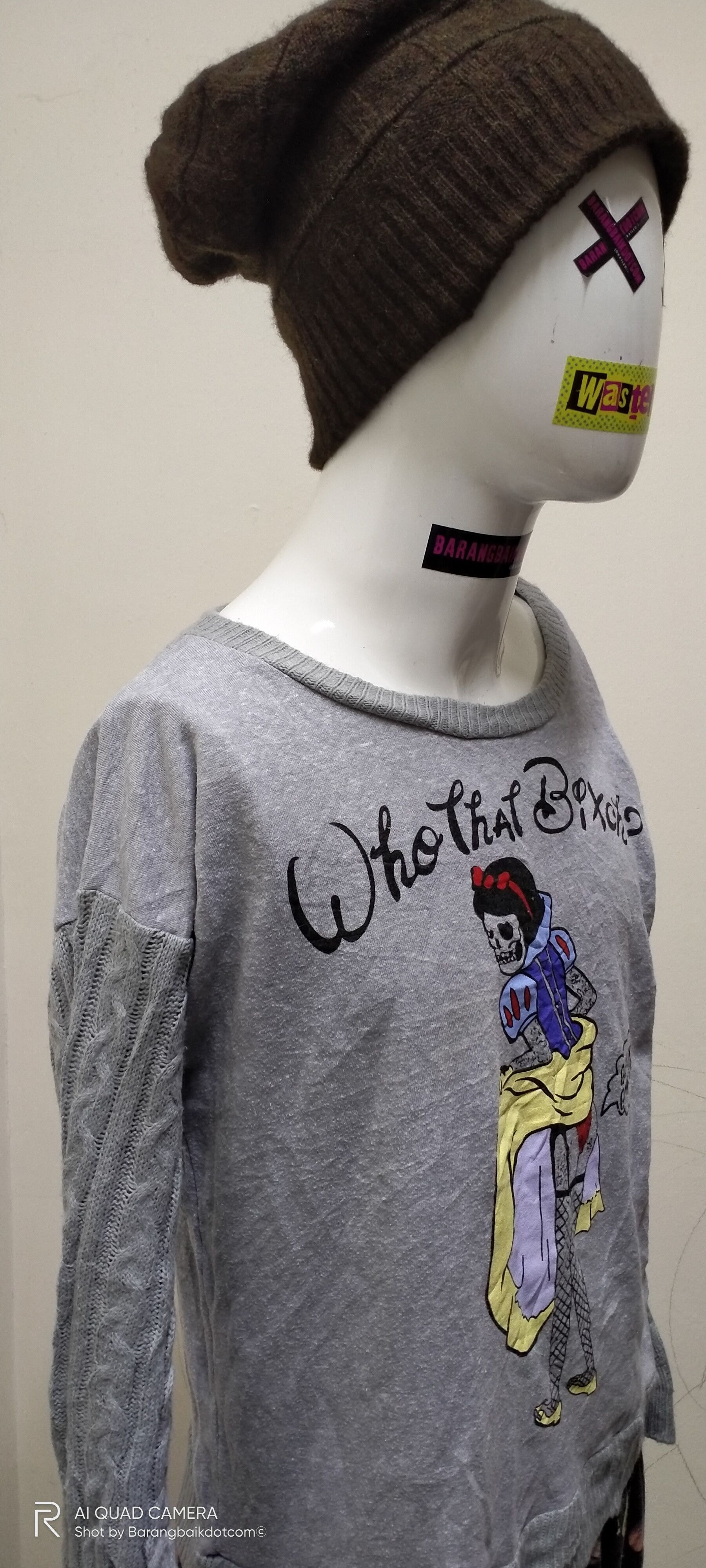 Vintage Parody Cinderella Skeletons distressed Knit sleeves crewneck Size US M / EU 48-50 / 2 - 2 Thumbnail
