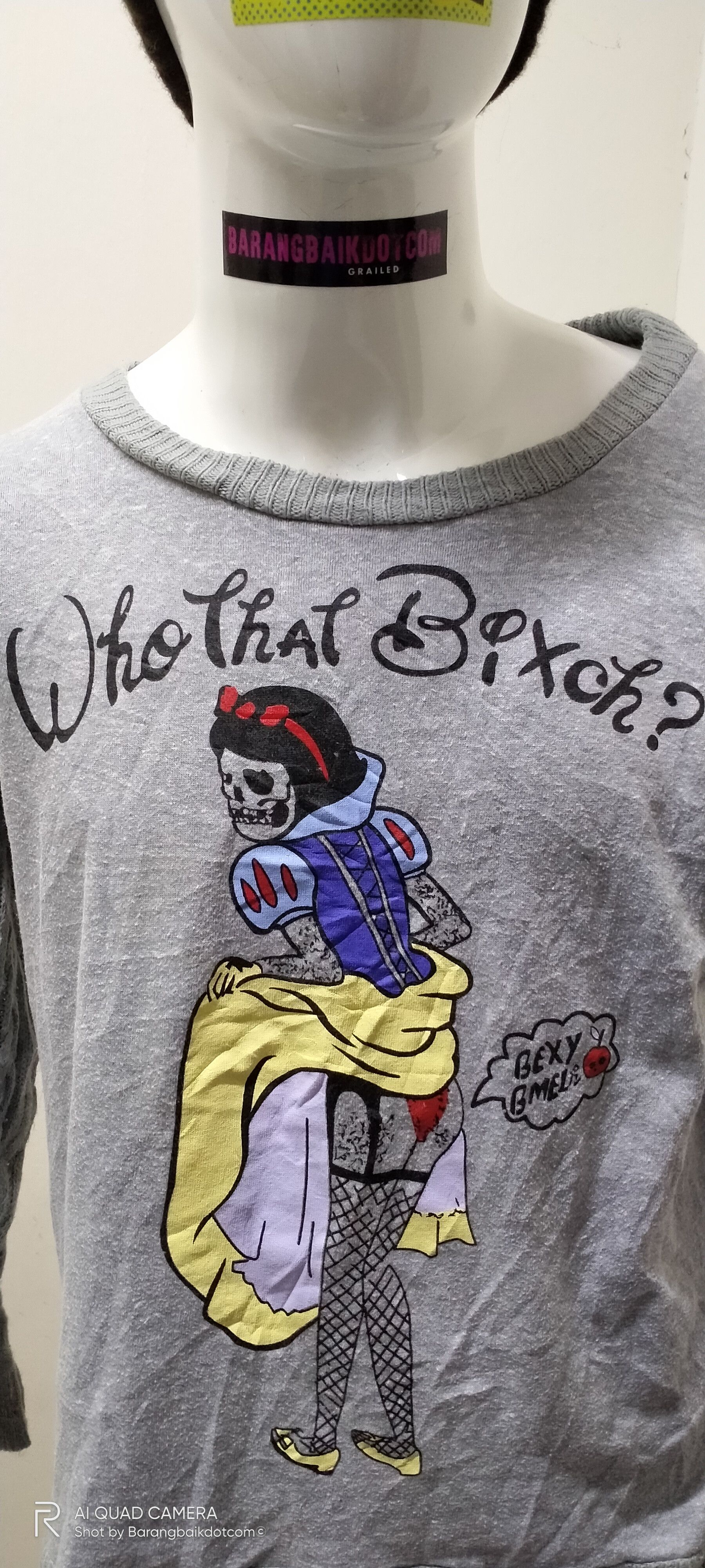 Vintage Parody Cinderella Skeletons distressed Knit sleeves crewneck Size US M / EU 48-50 / 2 - 3 Thumbnail