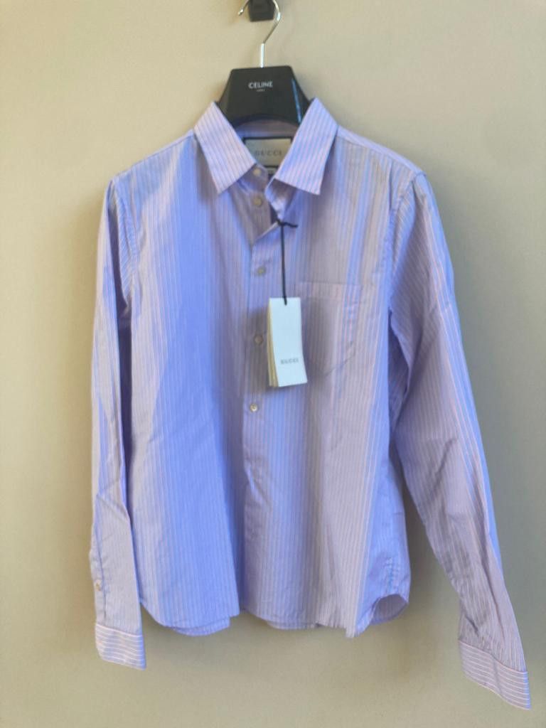 image of Gucci Button Up Shirt In Light Purple Color, Men's (Size Medium)