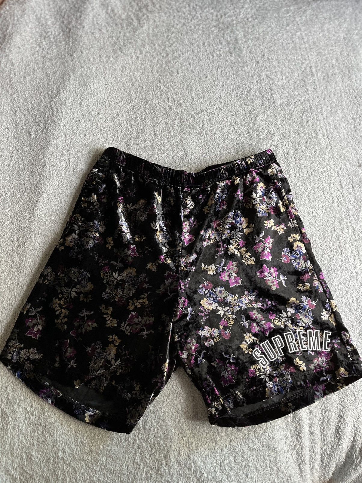 Supreme Supreme Floral Velour Shorts | Grailed