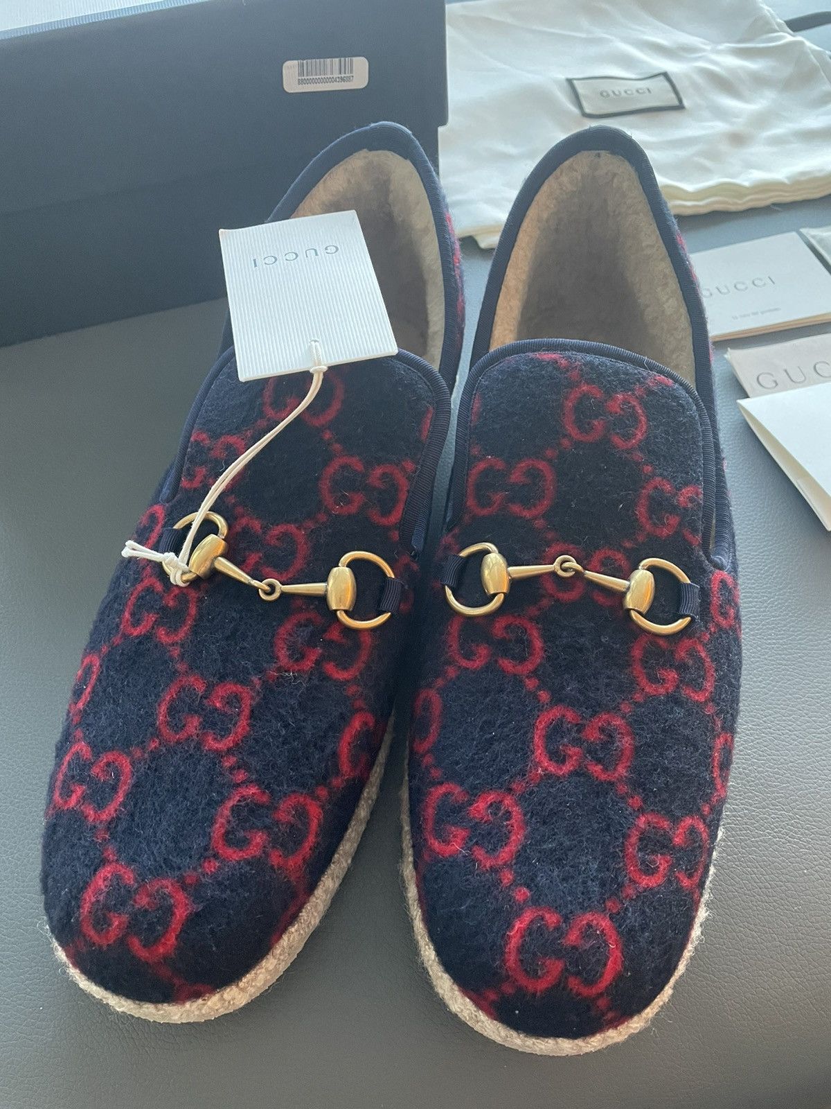 Gucci Rare Brand New Runway GG Logo Shearling Leather Loafer Shoes Size US 9.5 / EU 42-43 - 15 Thumbnail