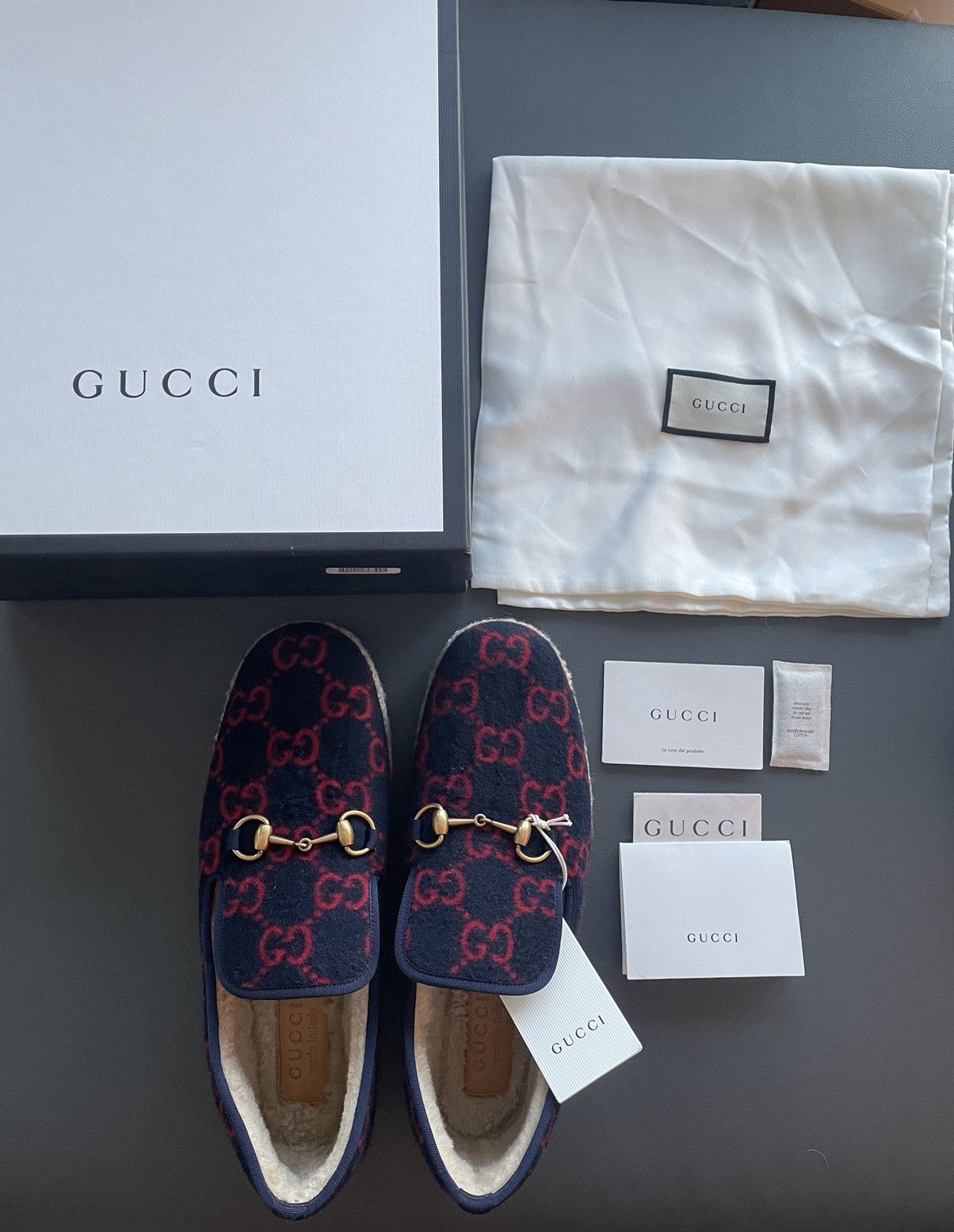 Gucci Rare Brand New Runway GG Logo Shearling Leather Loafer Shoes Size US 9.5 / EU 42-43 - 10 Thumbnail