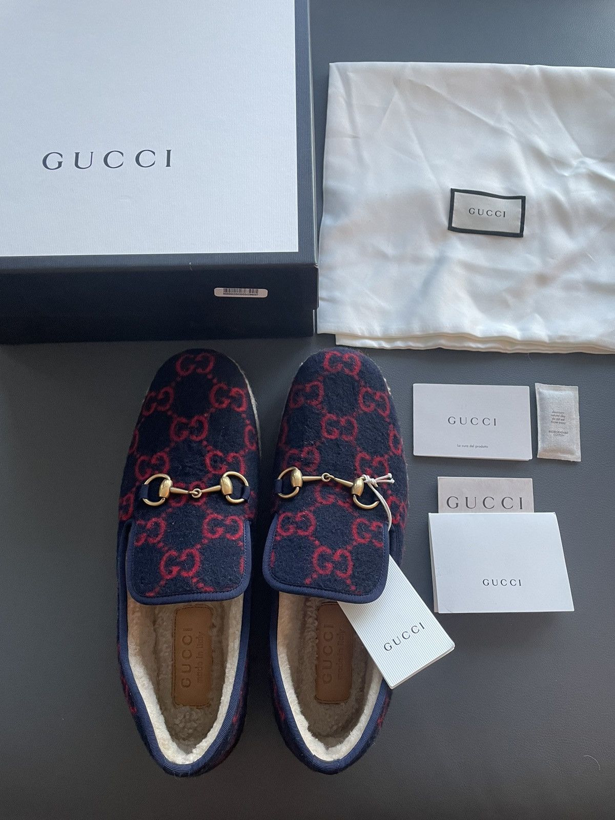 Gucci Rare Brand New Runway GG Logo Shearling Leather Loafer Shoes Size US 9.5 / EU 42-43 - 9 Thumbnail