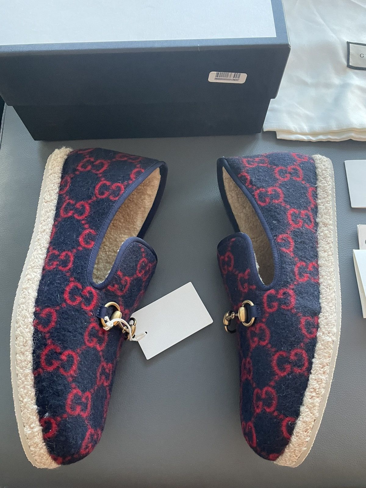 Gucci Rare Brand New Runway GG Logo Shearling Leather Loafer Shoes Size US 9.5 / EU 42-43 - 8 Thumbnail