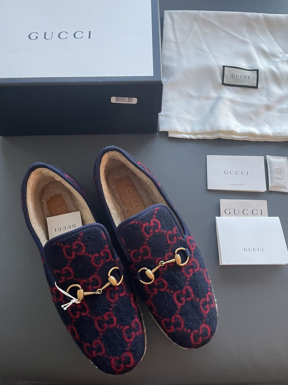 Gucci Rare Brand New Runway GG Logo Shearling Leather Loafer Shoes Size US 9.5 / EU 42-43 - 12 Thumbnail