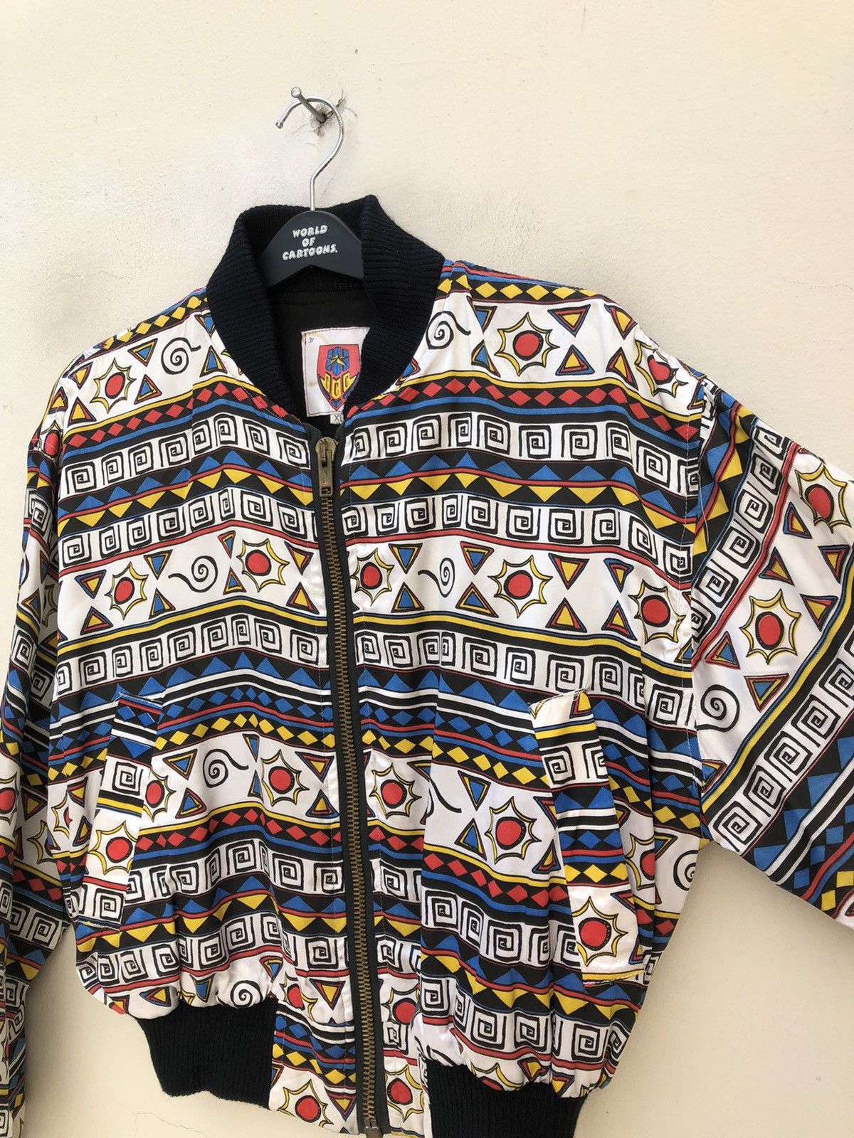 Vintage 90s CCC Suzie B. London Psychedelic Bomber Cropped Jacket Size US XL / EU 56 / 4 - 8 Thumbnail