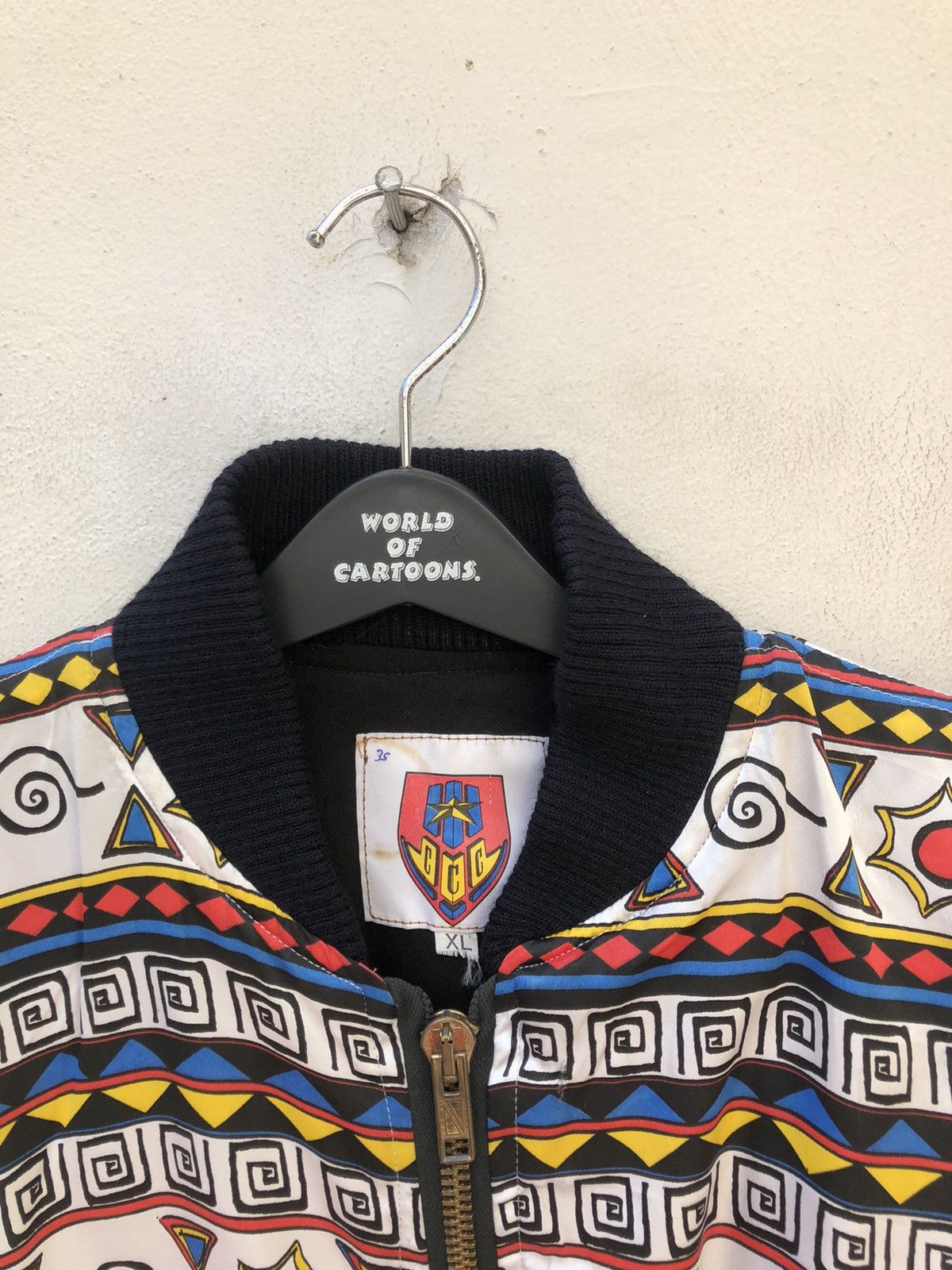 Vintage 90s CCC Suzie B. London Psychedelic Bomber Cropped Jacket Size US XL / EU 56 / 4 - 4 Thumbnail